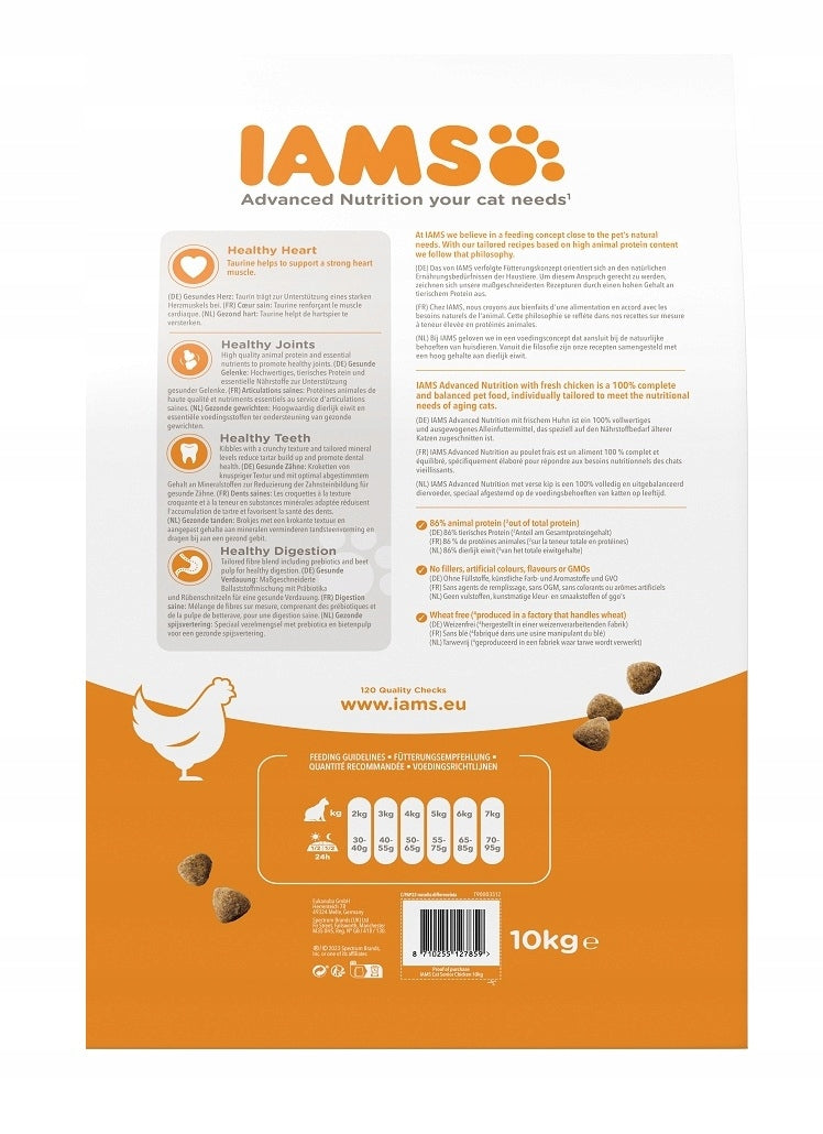 IAMS for Vitality for older cats with fresh chicken 10 kg Brand Iams