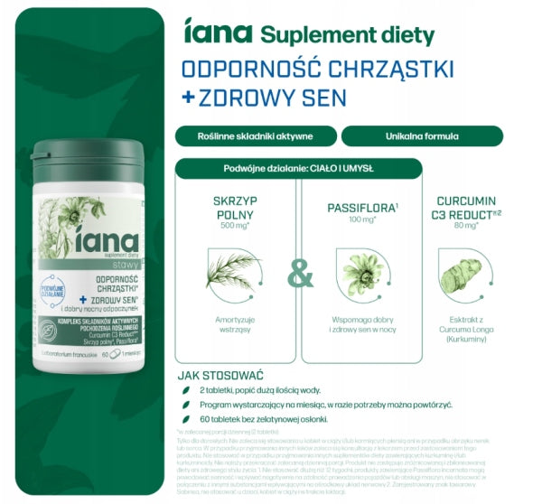 IANA Joints Cartilage Resistance + Healthy Sleep 60 Tablets Packaging status original