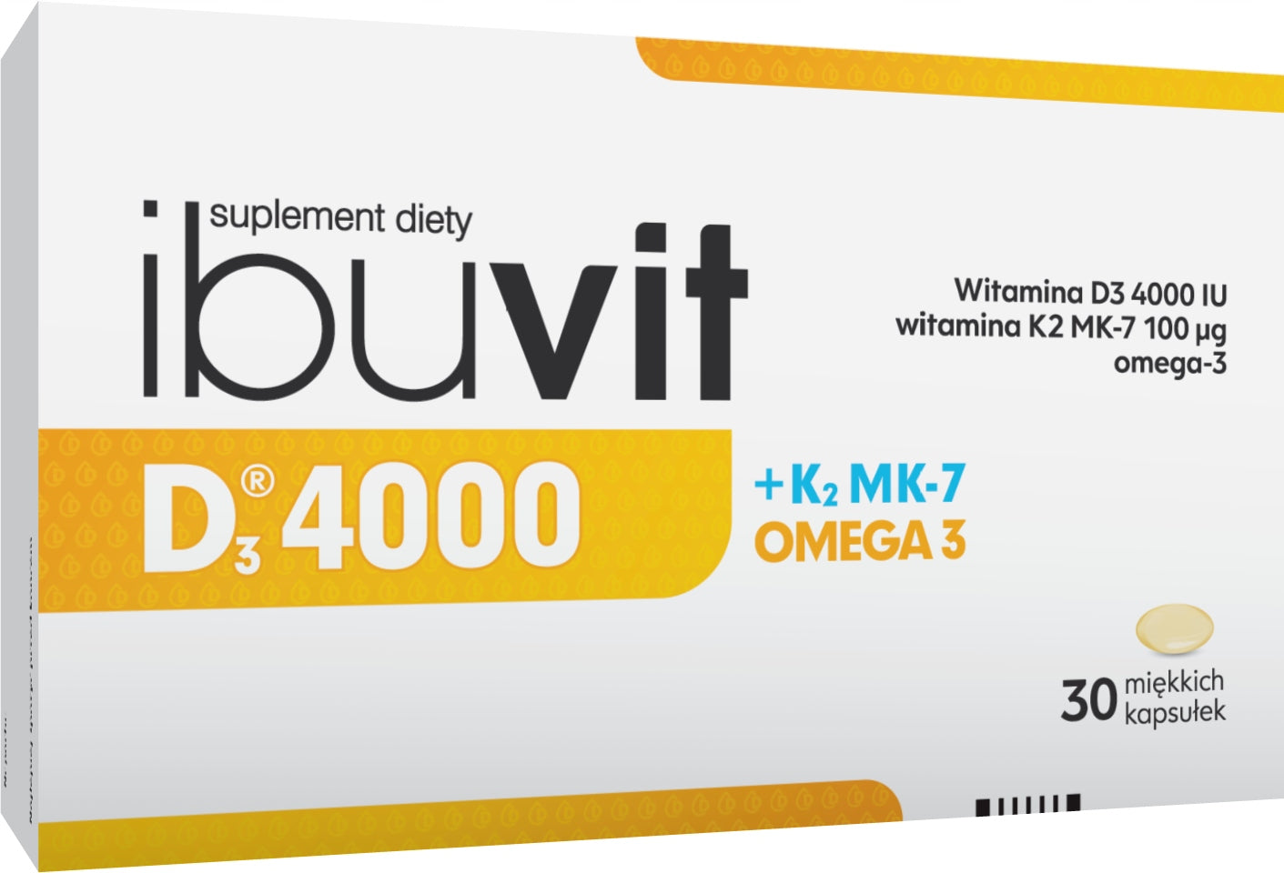 IBUVIT D3 4000IU+K2 MK-7+OMEGA3 VITAMIN D3 K2 30CAPS BONE HEART IMMUNITY