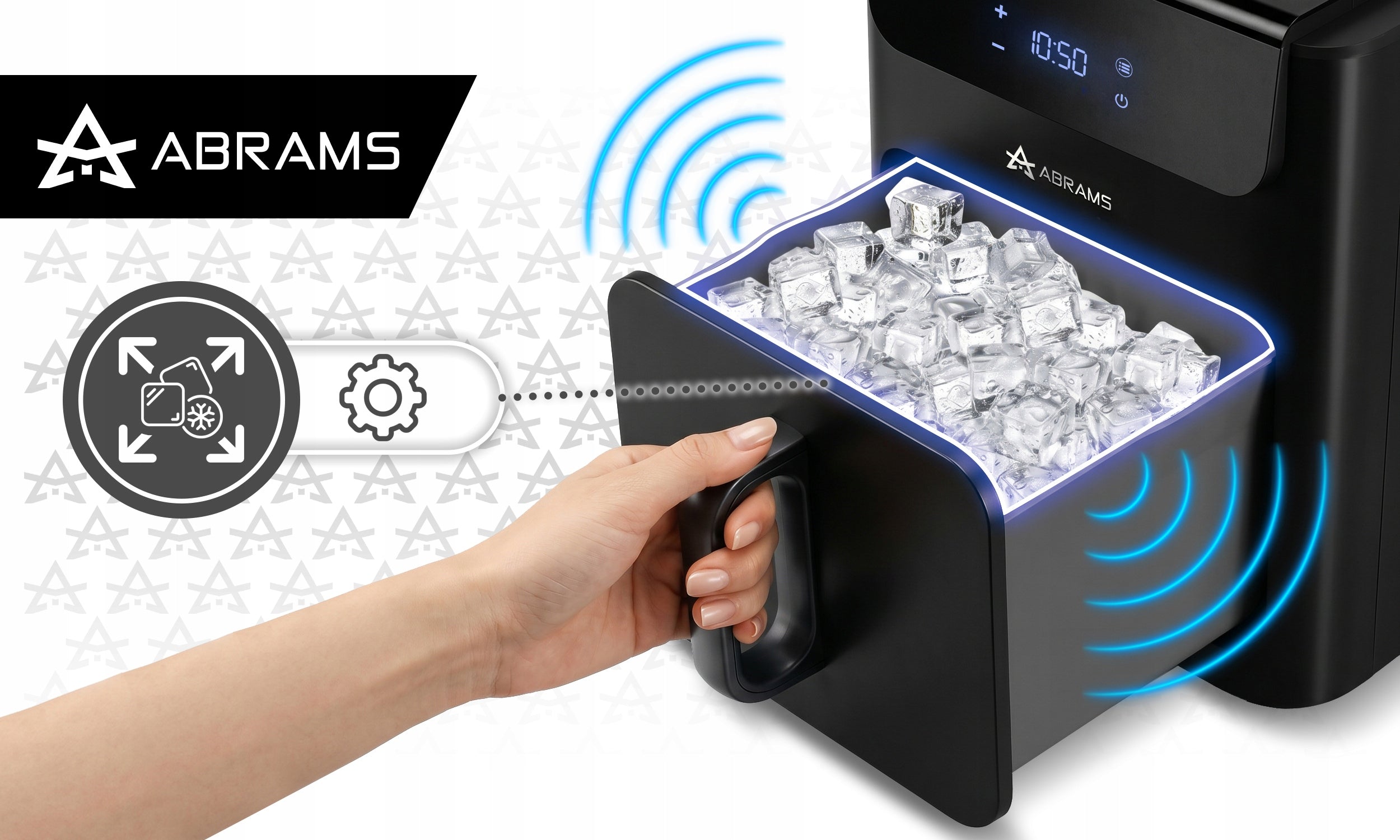 ICE MAKER CUBE MACHINE 25KG/24H QUIET FAST EFFICIENT + BLADE Dominant color black