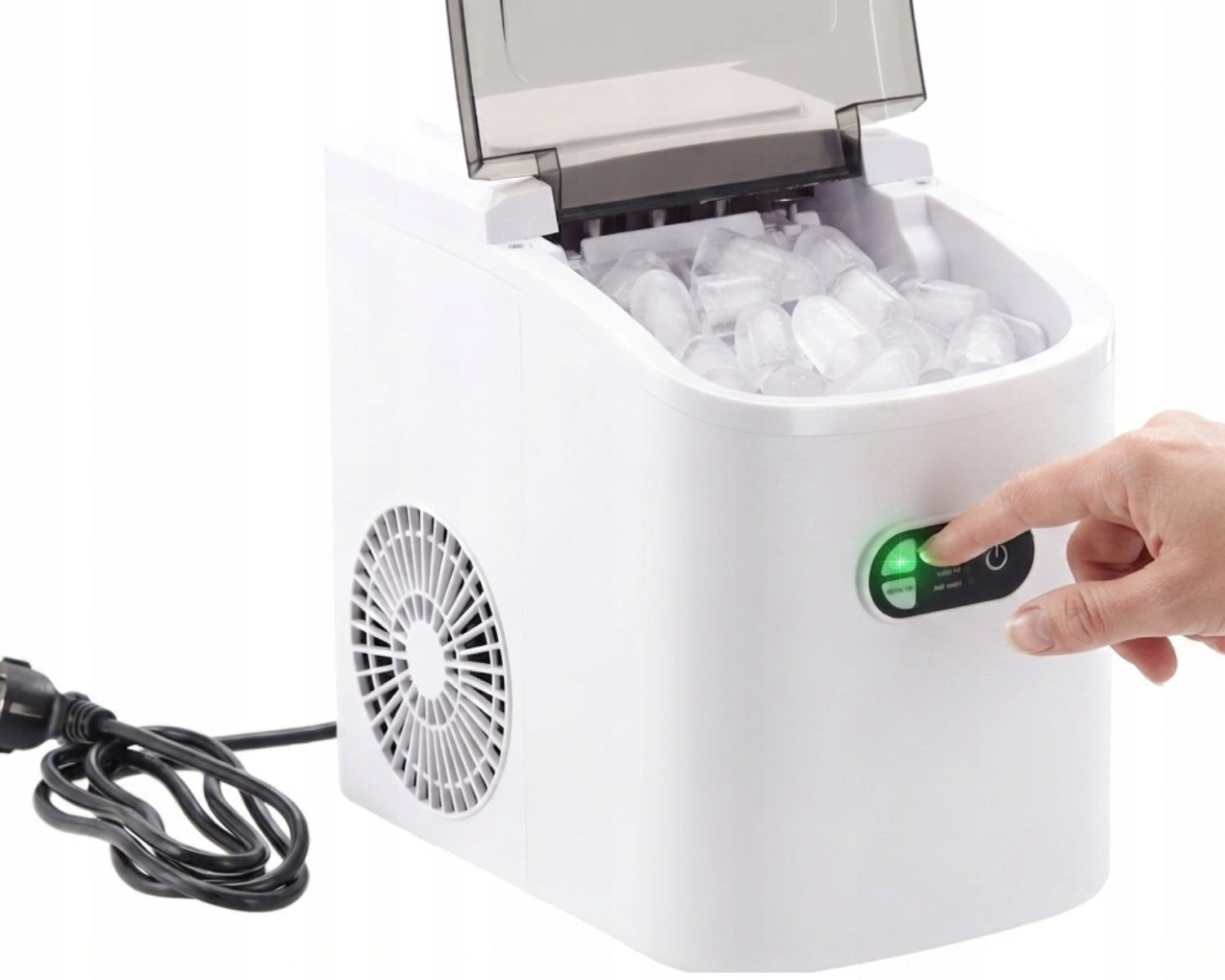 ICE MAKER SMALL HOME EFFICIENT ICE MACHINE 12KG/24H + SPATULA Model KOSTKARKA DO LODU BIAŁA