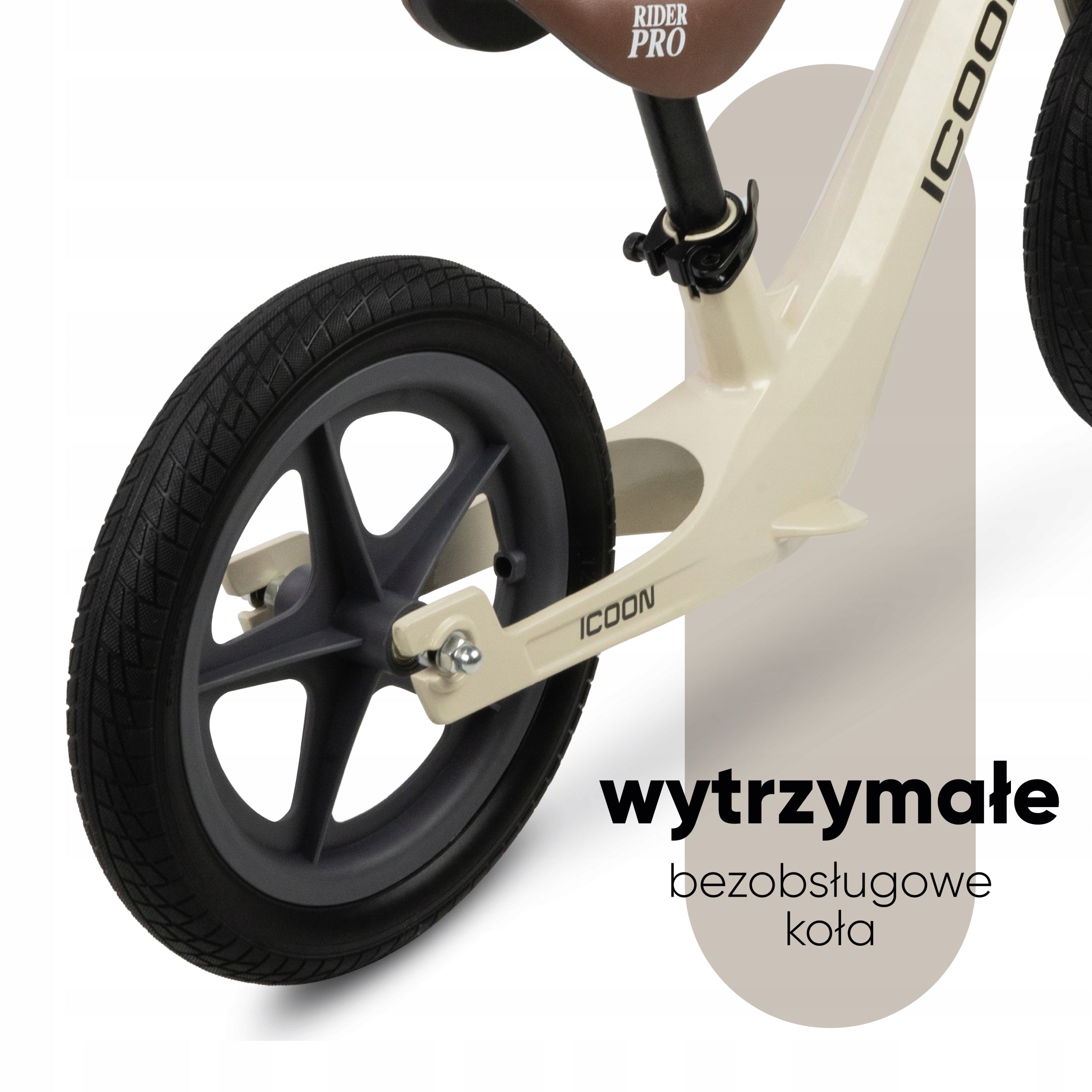 ICOON Magnesium balance bike 12” light 3,1kg PU wheels for children 2+ beige Color beige