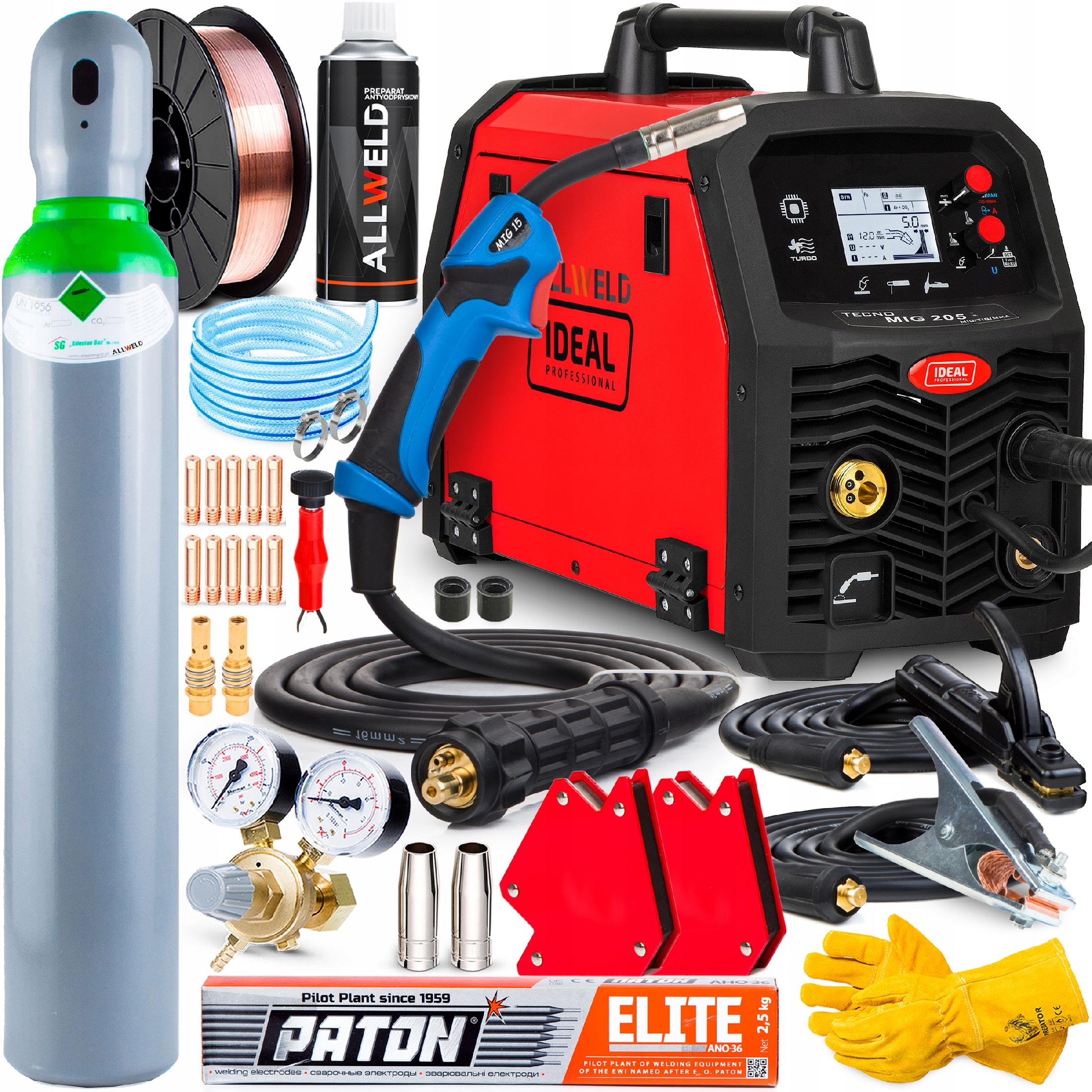 IDEAL TECNOMIG 205 LCD V2 SYNERGY ALU MIGA TIG 200A WELDING MACHINE