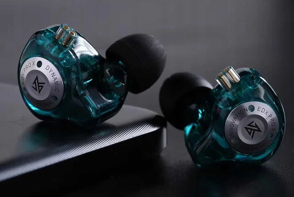 IEM IN-EAR HEADPHONES MONITORS KZ EDX PRO X CYAN GREEN WITH MICROPHONE Packaging status original