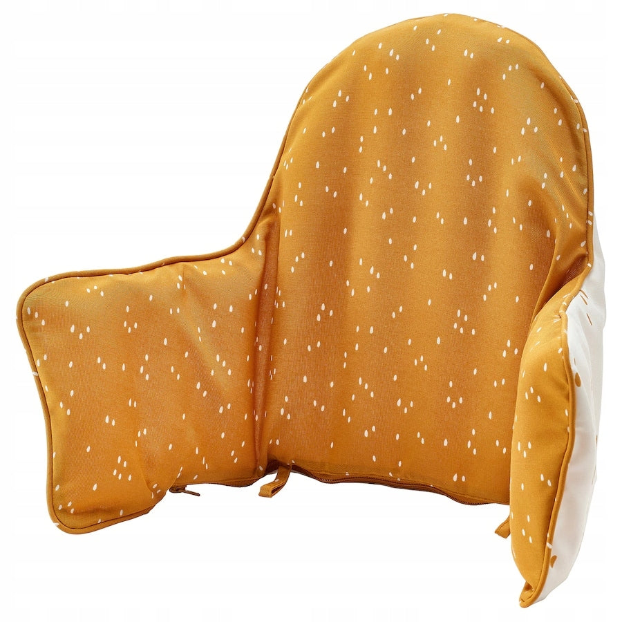 IKEA ANTILOP Cushion and cover for chair dark yellow/white with dots