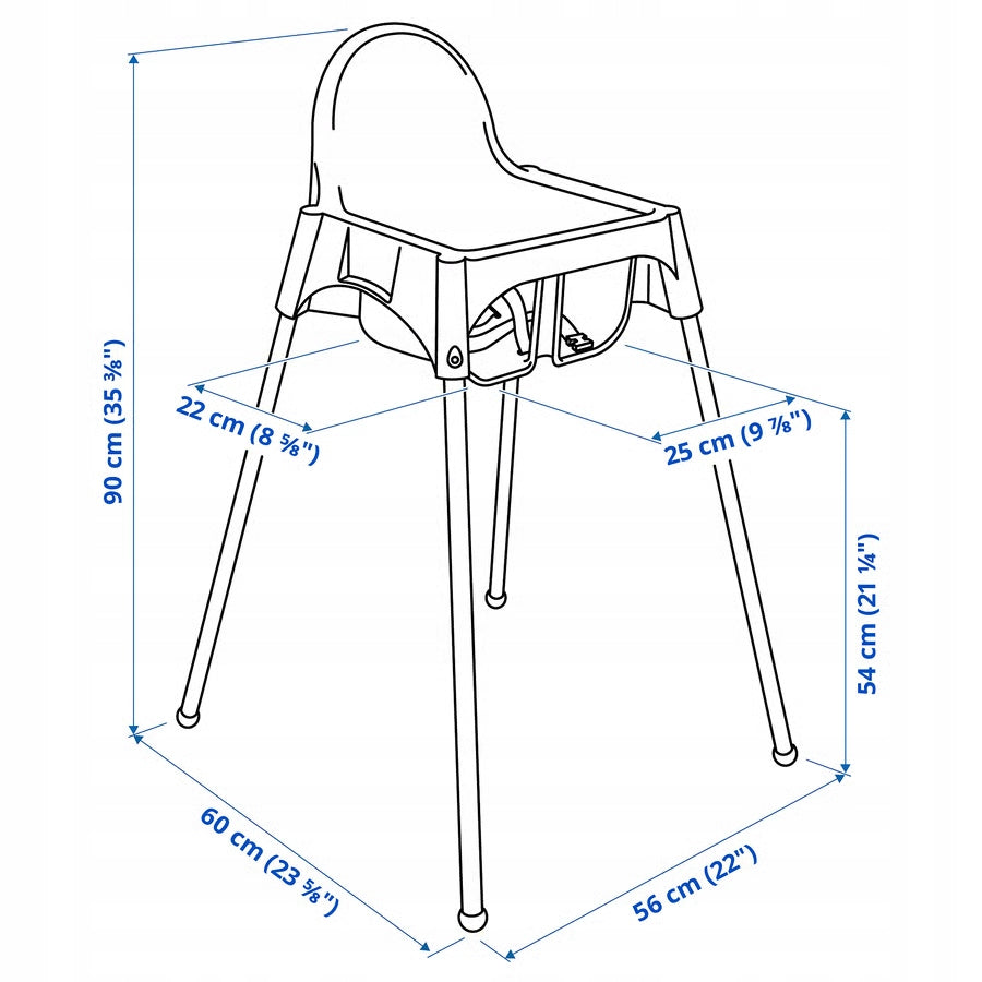IKEA ANTILOP Highchair, grey-blue/white Brand IKEA