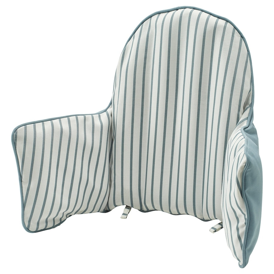 IKEA ANTILOP pillow and cover for food chair blue/white striped