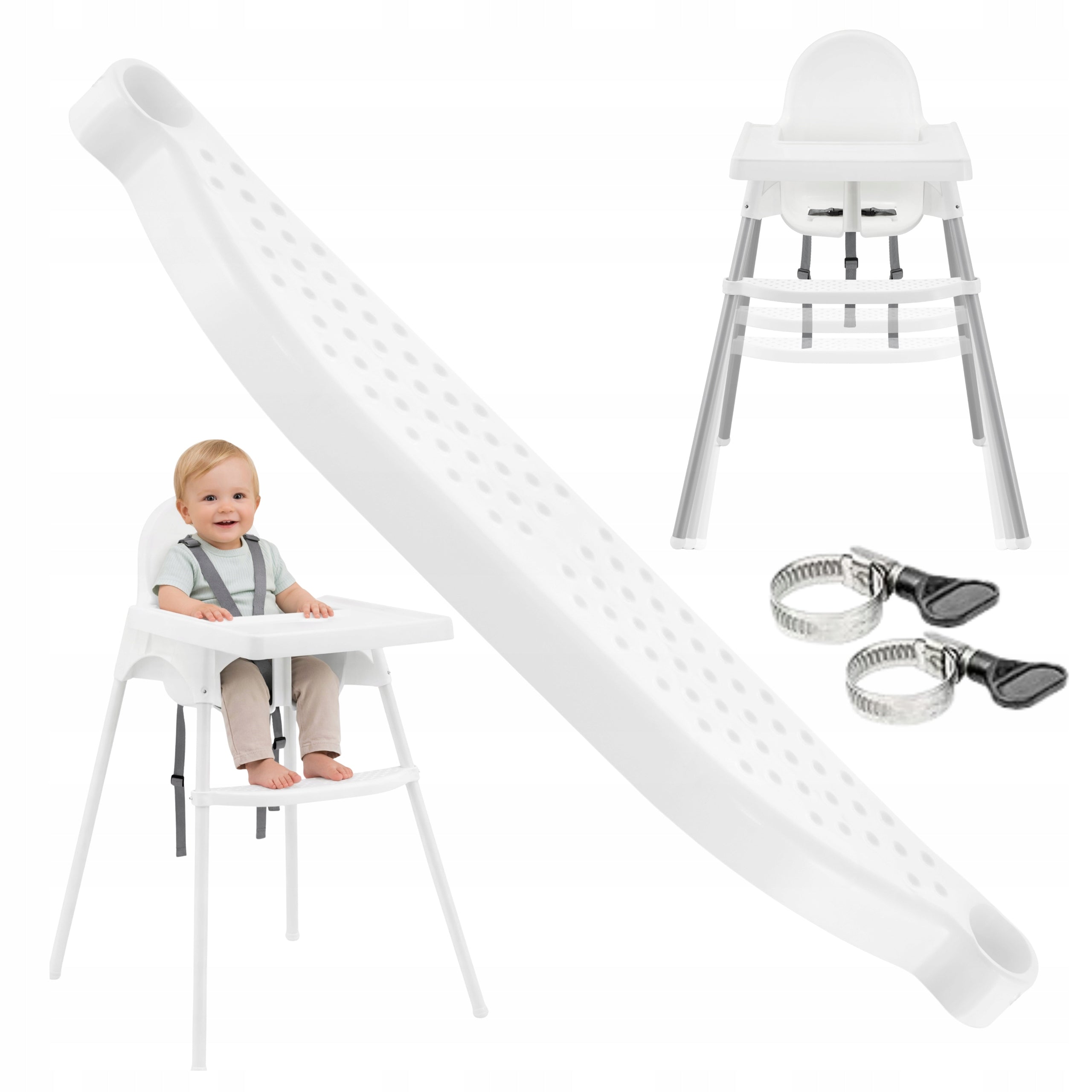 IKEA Antilop Adjustable White Highchair Footrest for Baby Feeding