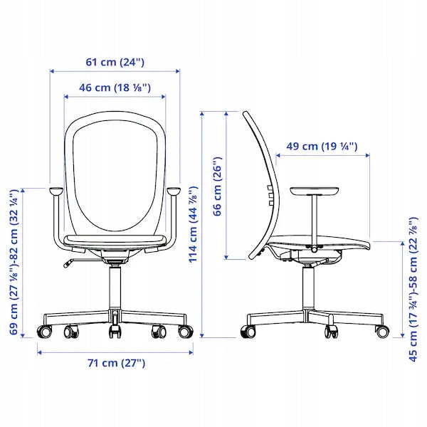 IKEA FLINTAN Office chair armrests black Brand IKEA