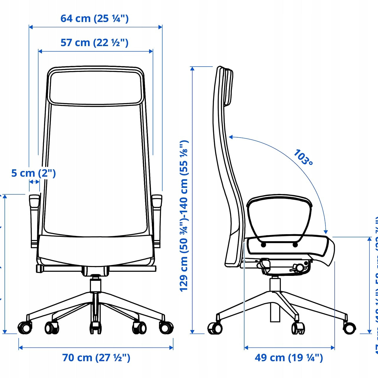 IKEA MARKUS Ergonomic Office Chair Vissle Dark Grey Brand IKEA