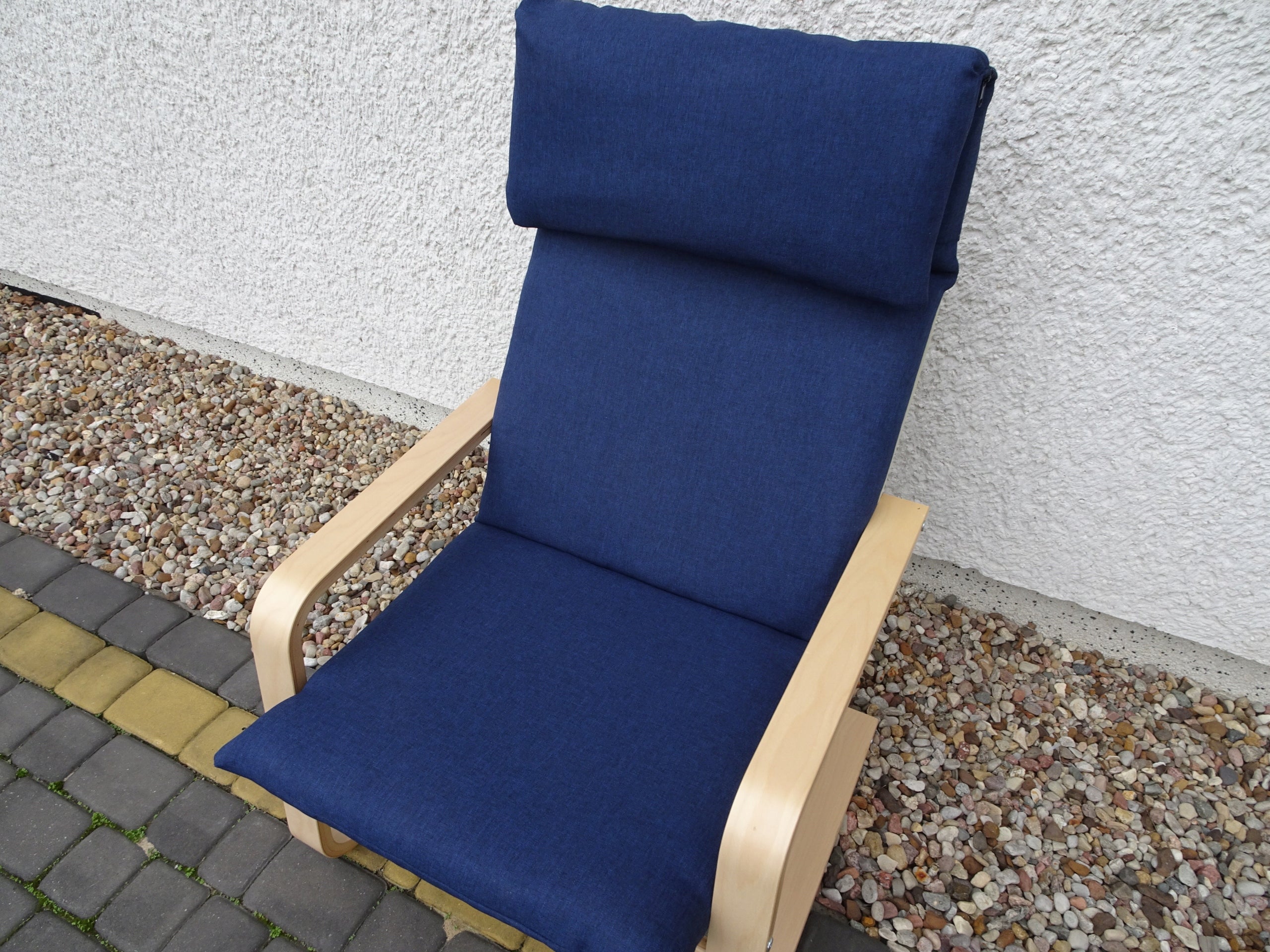 IKEA Pello Poang armchair cushion 8cm NAVY BLUE Pillow length 123 cm