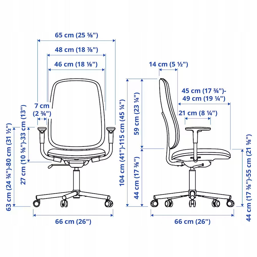 IKEA SMORKULL Office chair with armrests, Grasnas red Packaging status original
