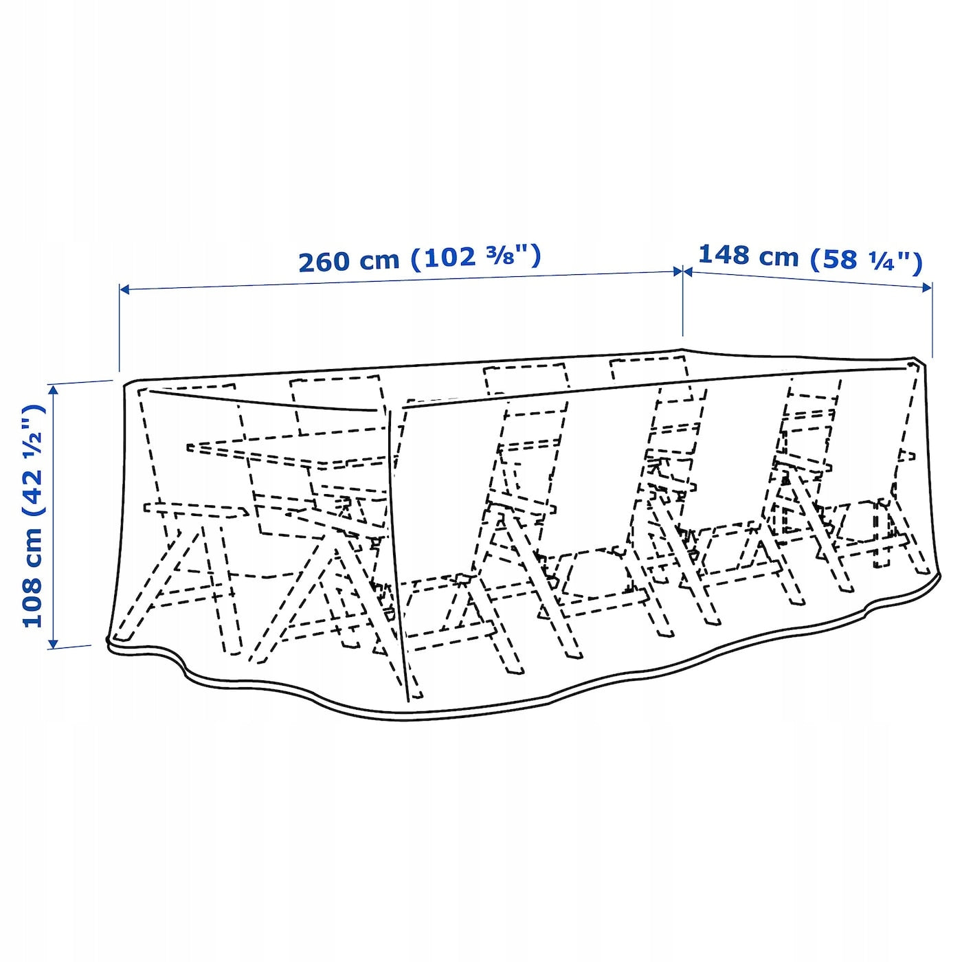IKEA TOSTERO Furniture cover black table and chairs 260x148 WATERPROOF Manufacturer code 404.281.56