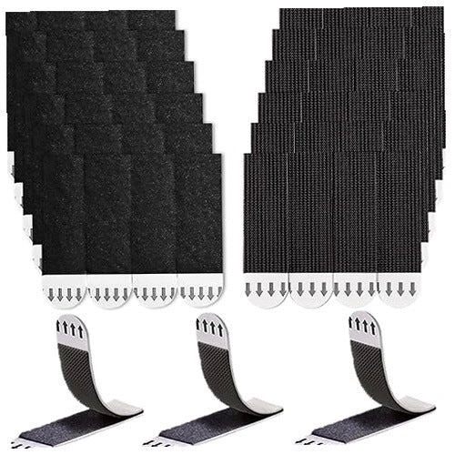 IMAGE HANGING STRIPS 24 PAIRS BLACK WATERPROOF WITHOUT NAILS