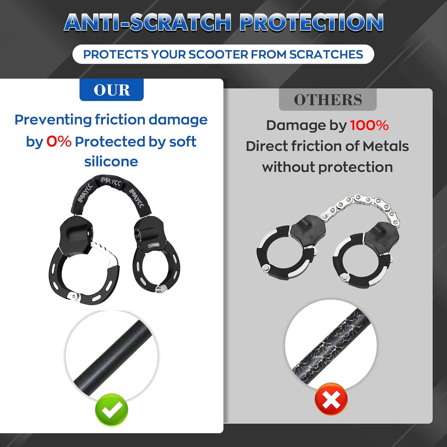 IMAYCC Electric Scooter Clasp Bike Handcuff Anti-theft Kind handcuffs