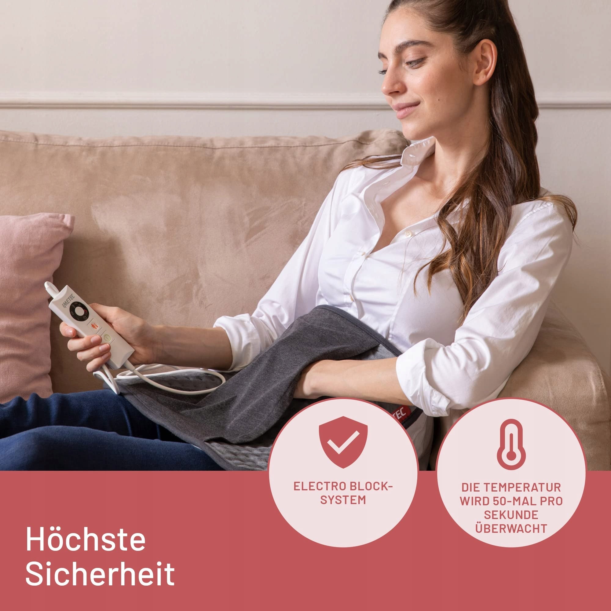 IMETEC Intellisense Comfort Heating Pillow 5 Temp 40x35 cm Medical device no