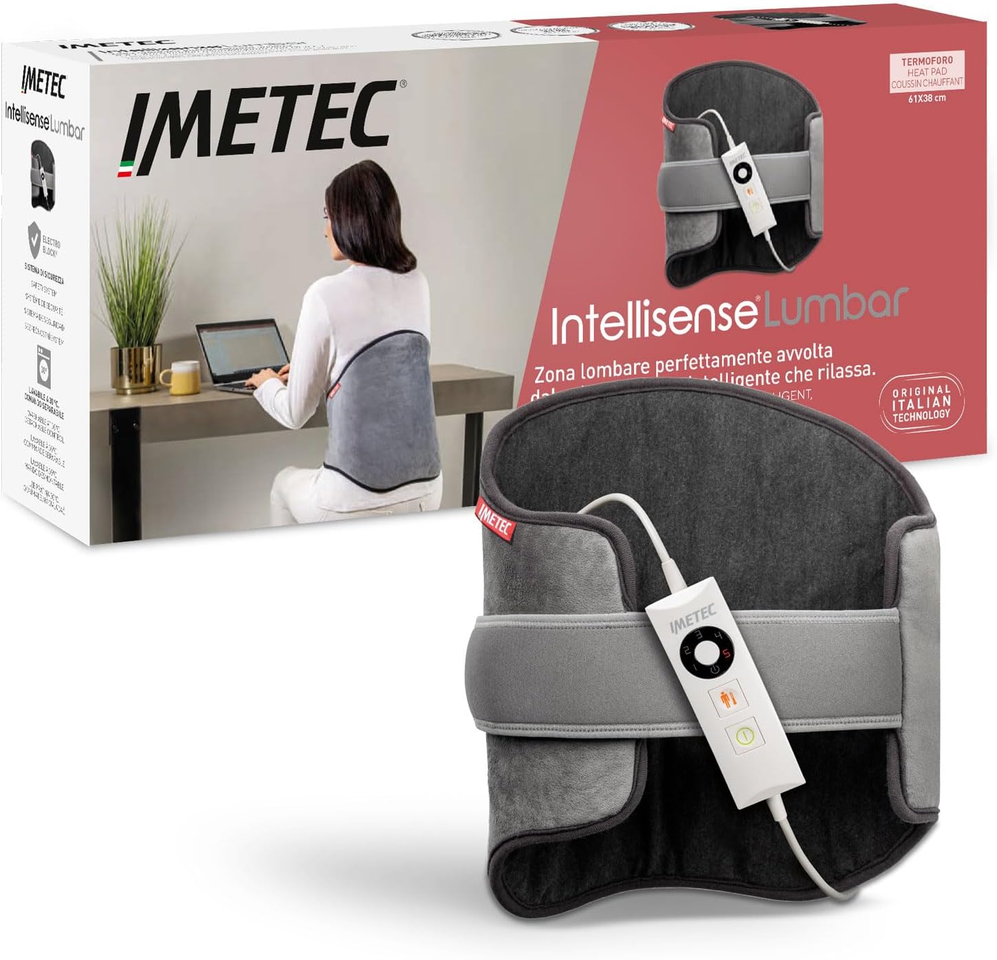IMETEC Intellisense Lumbar Heating Belt 61x38 cm