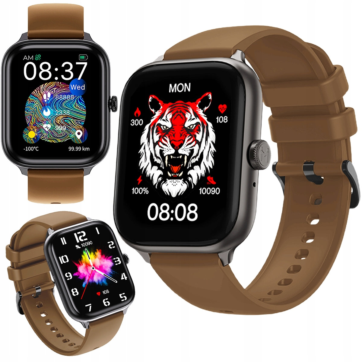 IMIKI ST1 Smartwatch 1,78" SMART running watch TALK Color brown