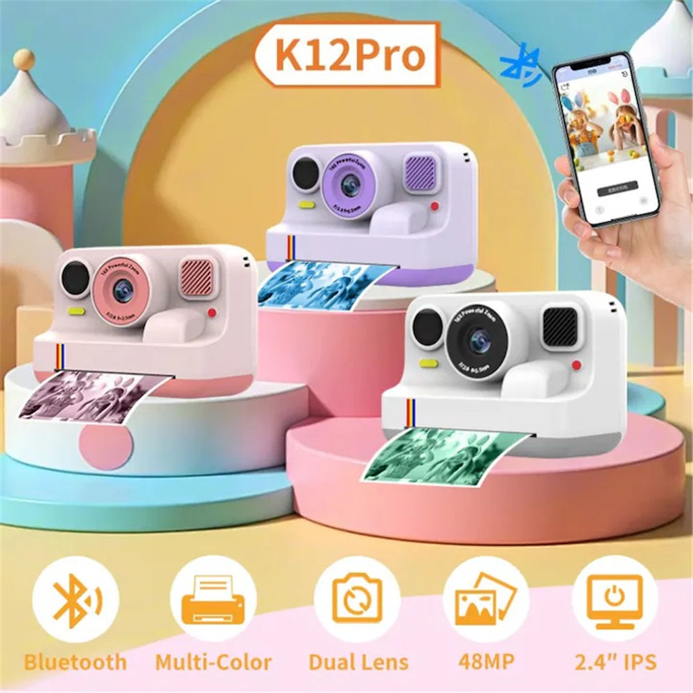 IMMEDIATE CAMERA PRINTER FOR CHILDREN PINK Model Kids Camera-K12Pro-32G-Pink