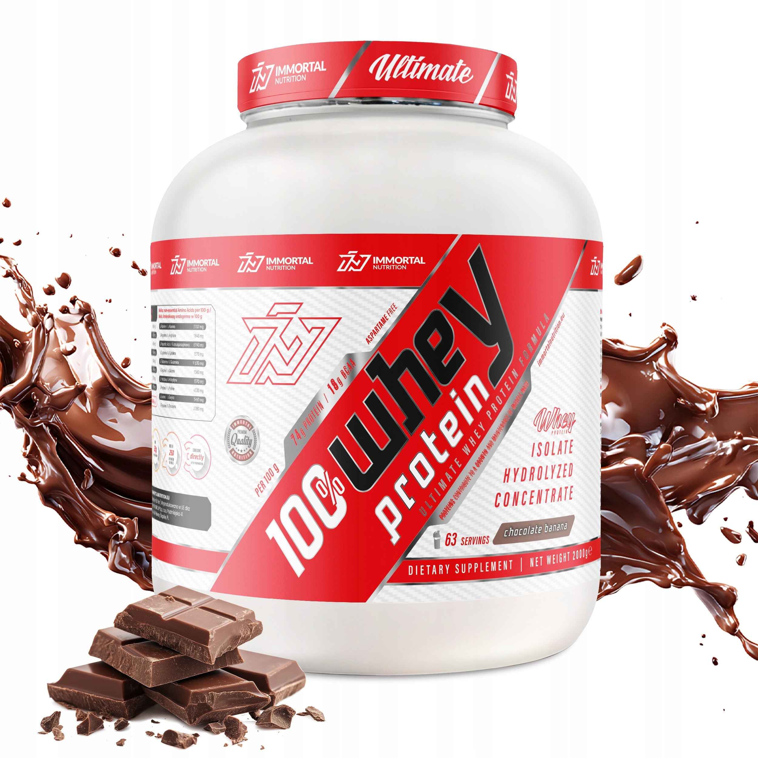 IMMORTAL 100% WHEY PROTEIN INSTANT 2000g PROTEIN WPC WPI WPH 100% WHEY