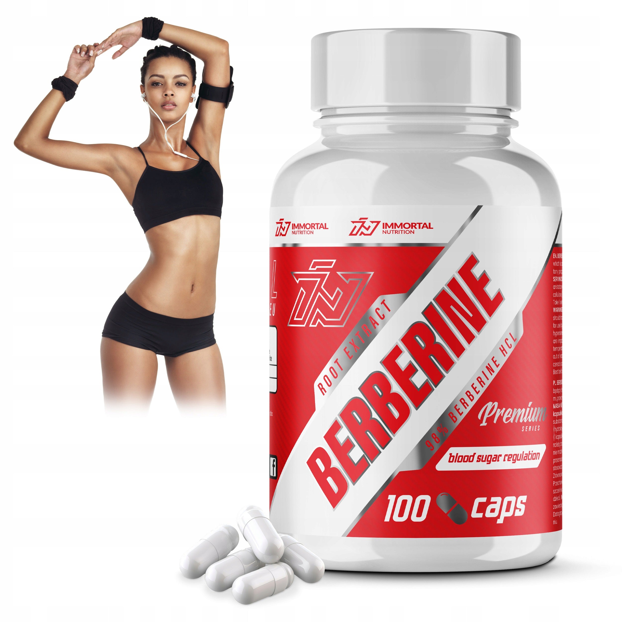 IMMORTAL BERBERINE 400mg 100 capsules BERBERINE BERBERYS SUGAR