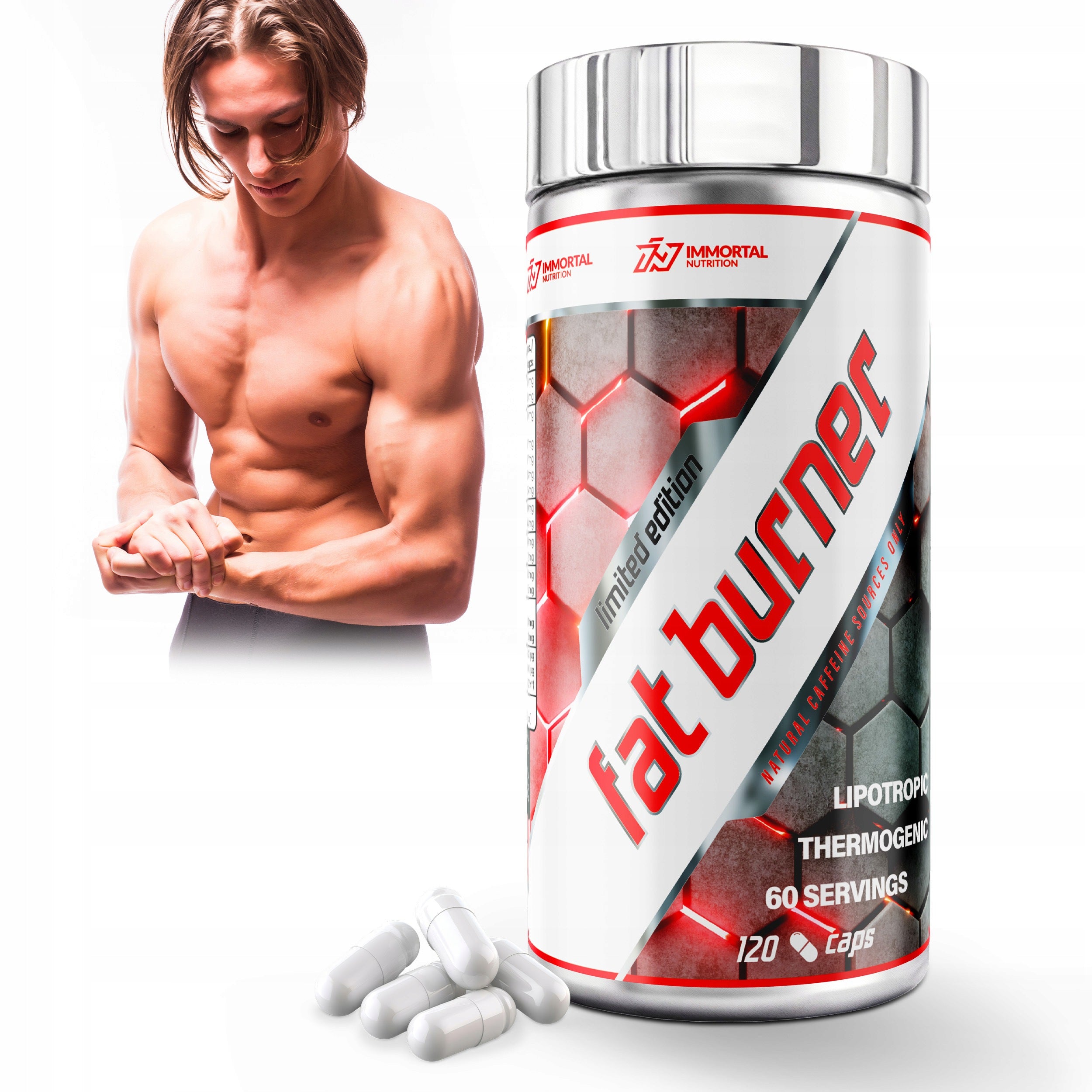 IMMORTAL FAT BURNER 120caps FAT BURNER SLIMMING REDUCTION THERMO