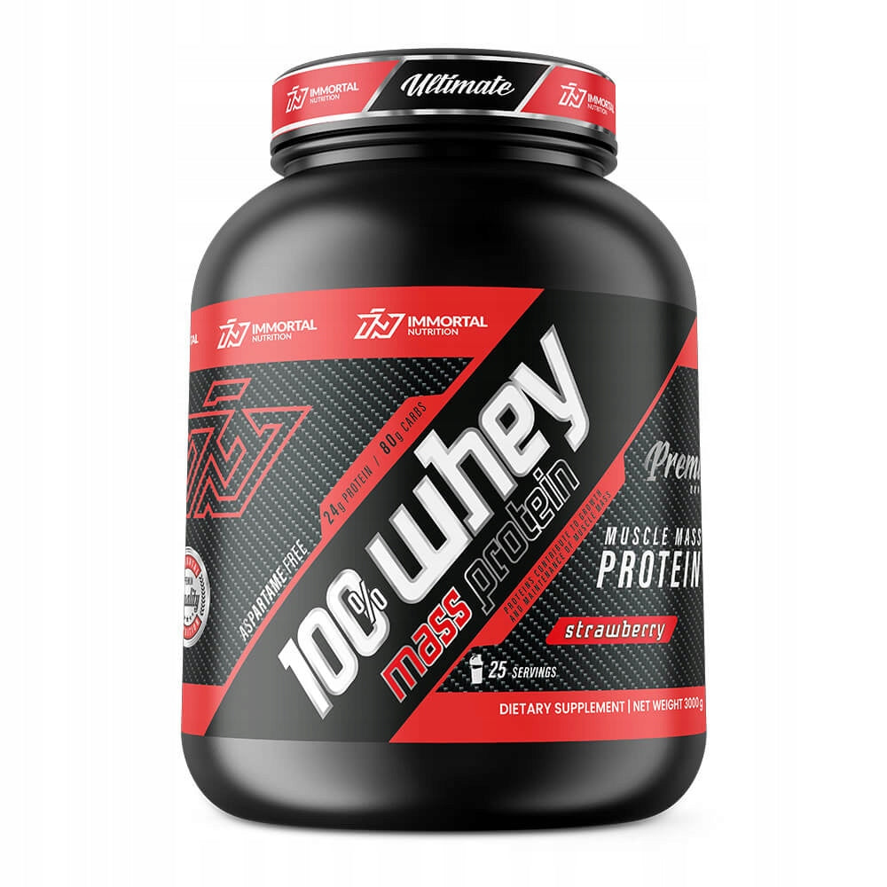 IMMORTAL WHEY MASS PROTEIN 3000g GAINER WPC WEIGHT CHARCOAL MUSCLES 3KG Expiration date at least 1 year from the date of purchase