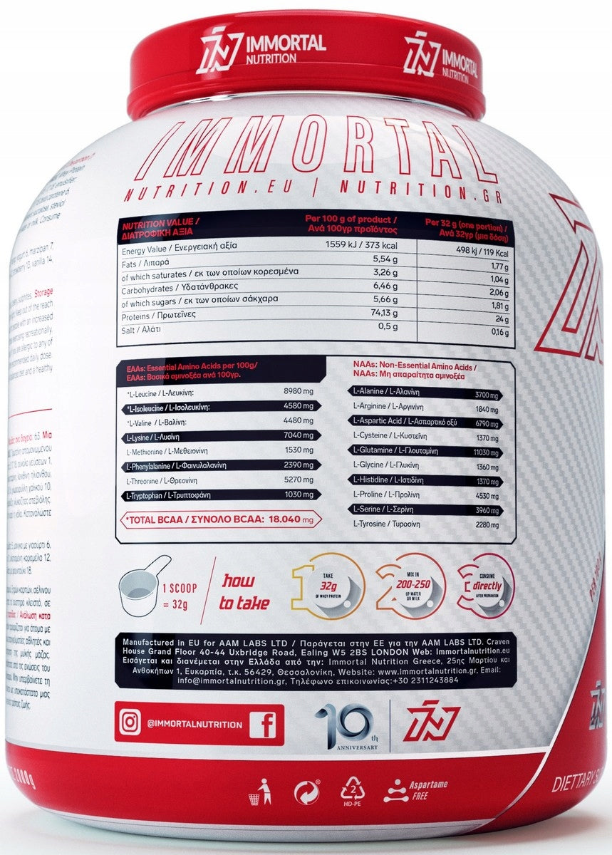 IMMORTAL WHEY PROTEIN 2000g PROTEIN WPC WPI COOKIE Manufacturer code 5060575581200
