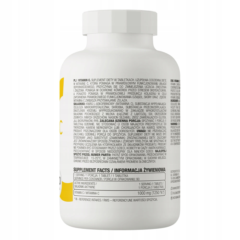 IMMUNITY ANTIOXIDANT ORTROVIT STRONG VITAMIN C VITAMINA C 90 TABLETS Packaging status original