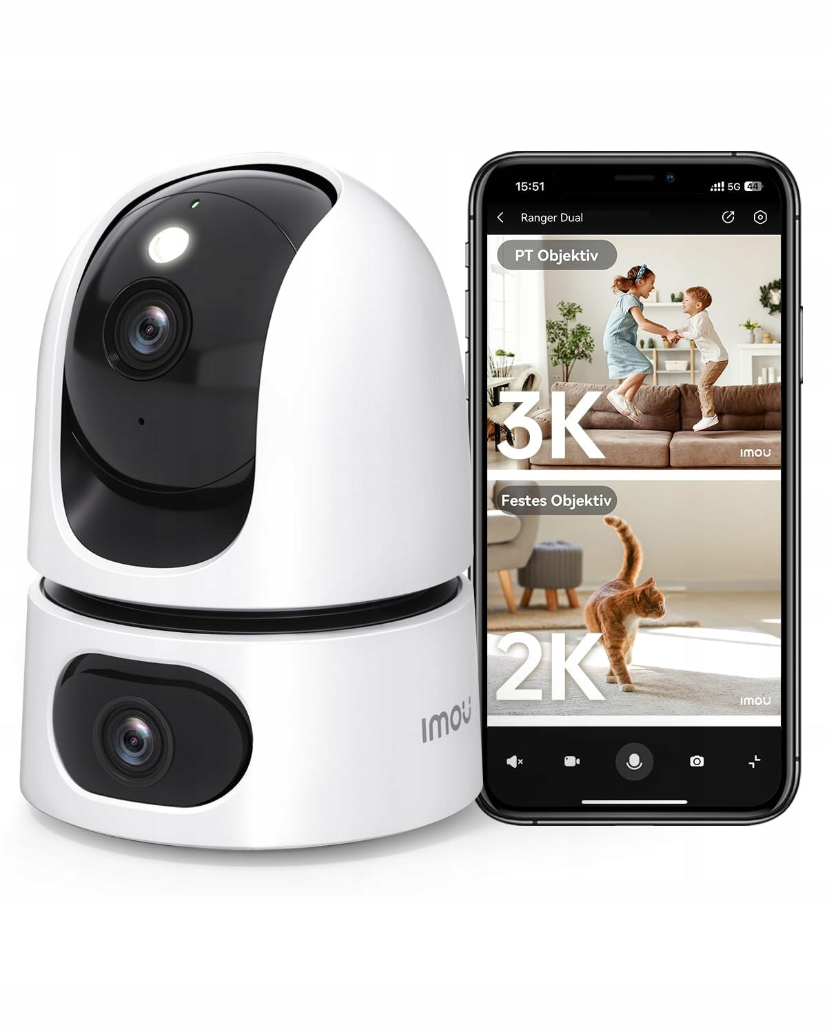 IMOU 3K+2K UHD Indoor 360° PTZ Animal Recognition Camera Packaging status original