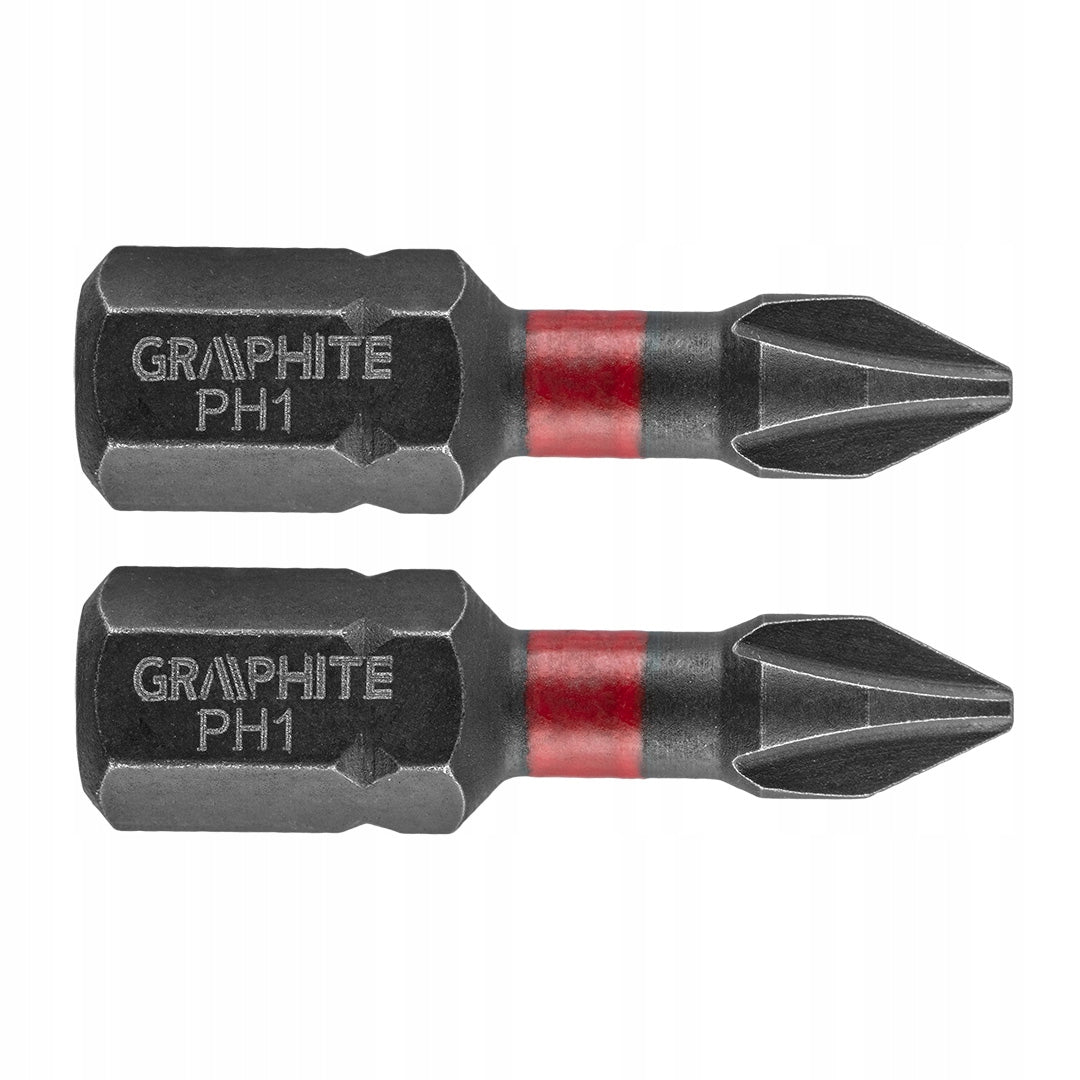 IMPACT BITS PH1X25MM 2 PIECES GRAPHITE