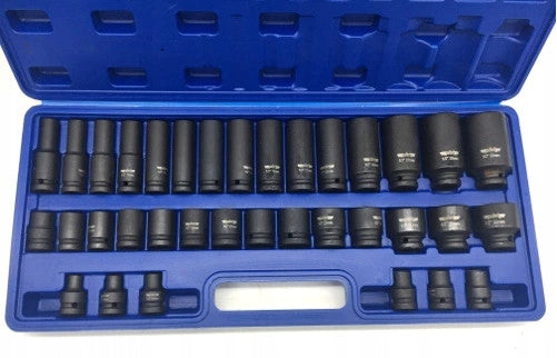 IMPACT CAP SET TOOL SOCKET WRENCHES 8-32MM - 6 ANGLE CR-MO Key type socket