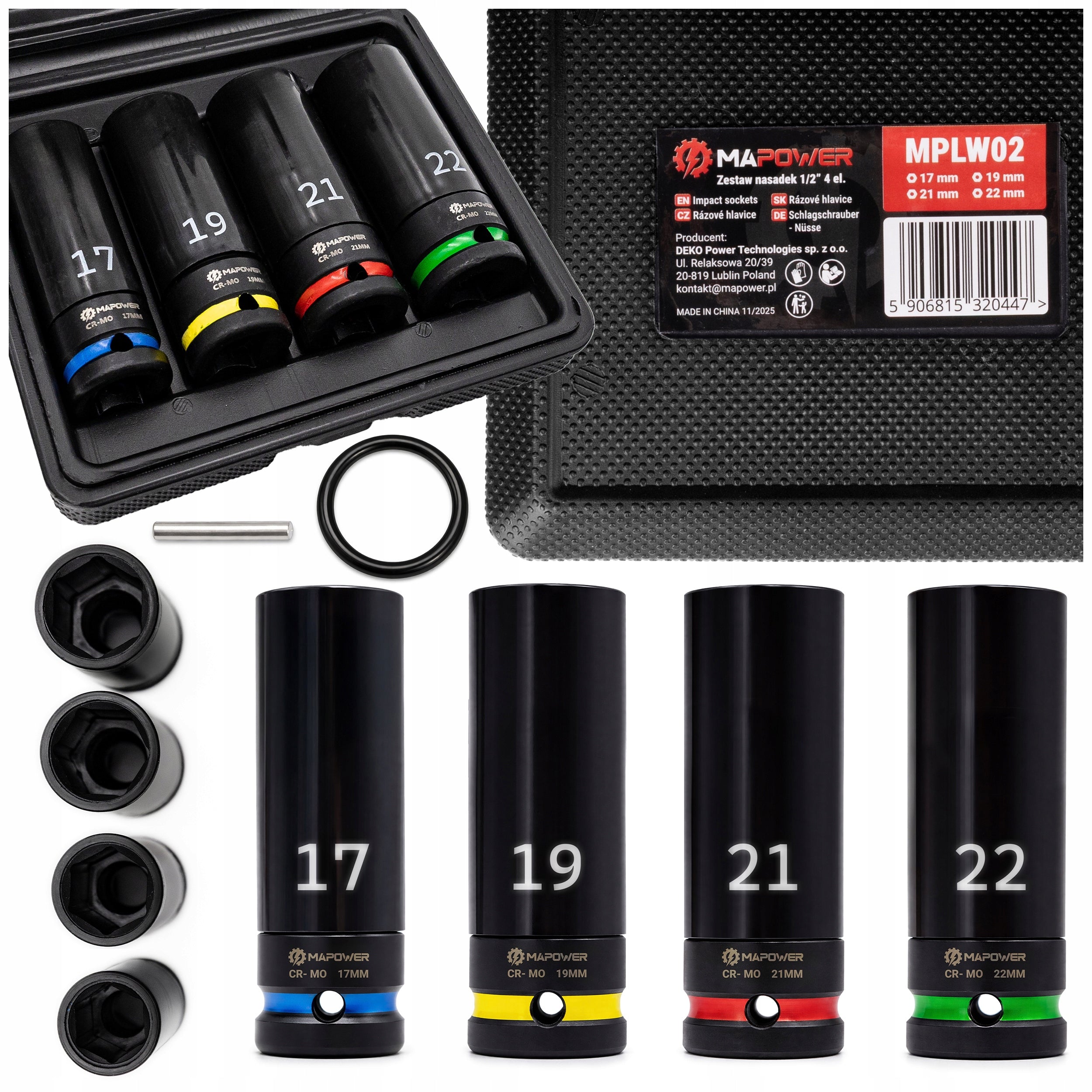 IMPACT CAPS 1/2 SET OF CAPS FOR ALLOY WHEELS LONG 17 19 21 22