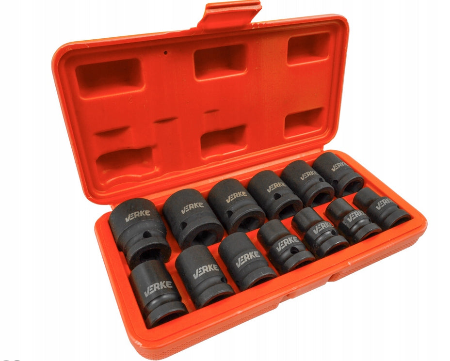 IMPACT CAPS 1/2 SHORT IMPACT WRENCH SOCKET SET 10-24MM STRONG! Brand Verke