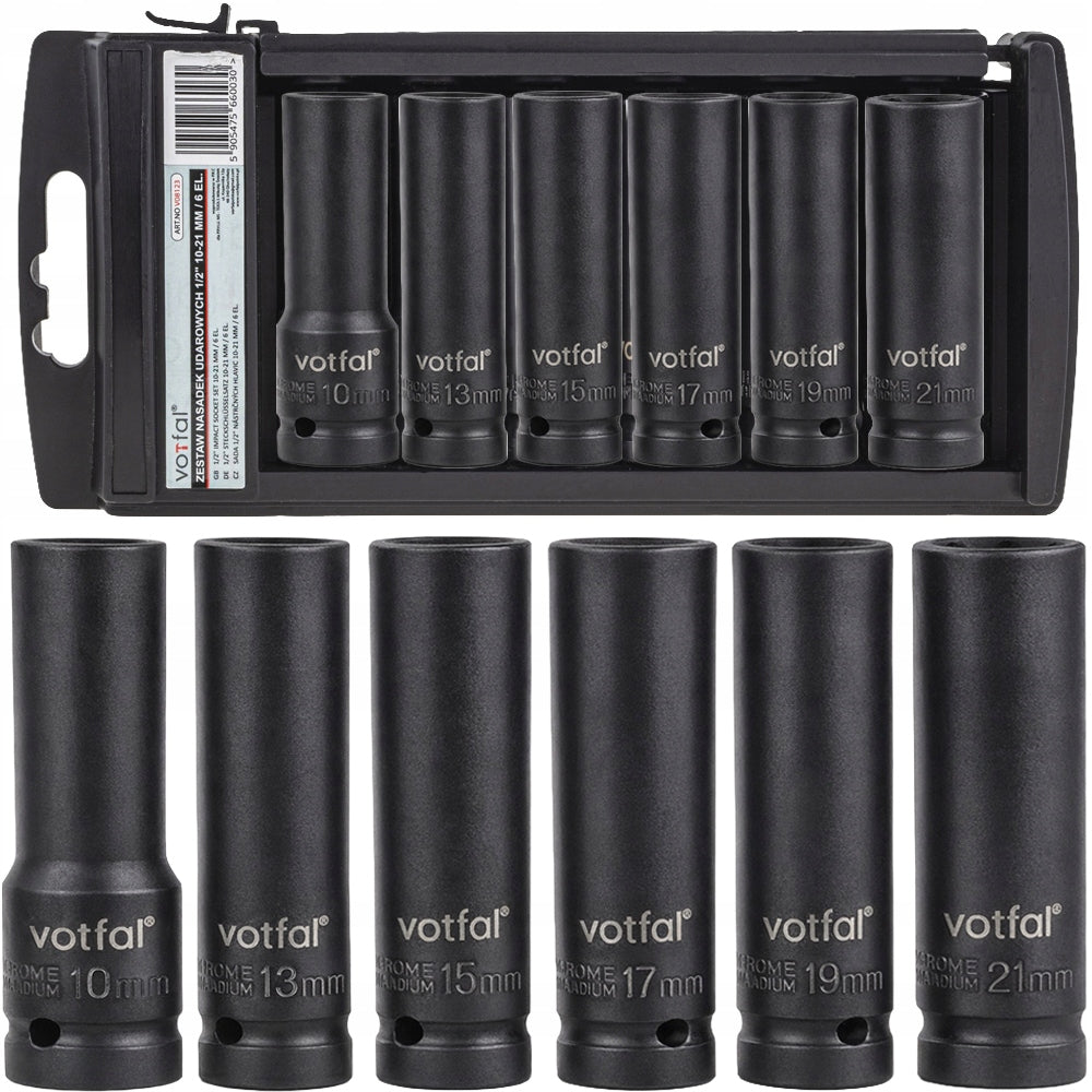 IMPACT CAPS 1/2 SOCKET WRENCH IMPACT SOCKET SET 10-21 6 EL