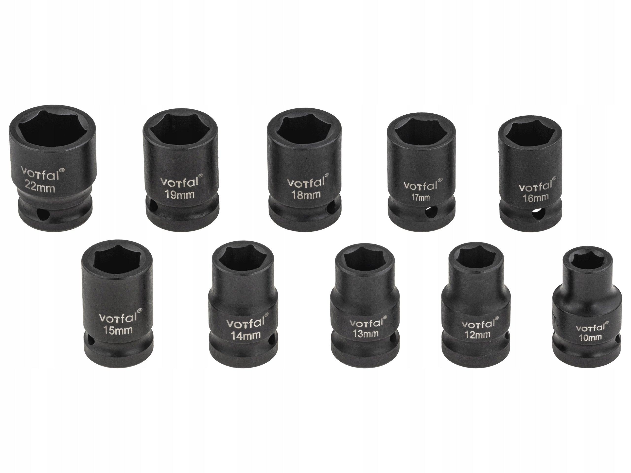 IMPACT CAPS 1/2 SOCKET WRENCH IMPACT SOCKET SET 10-22MM 10EL Brand Vorfal