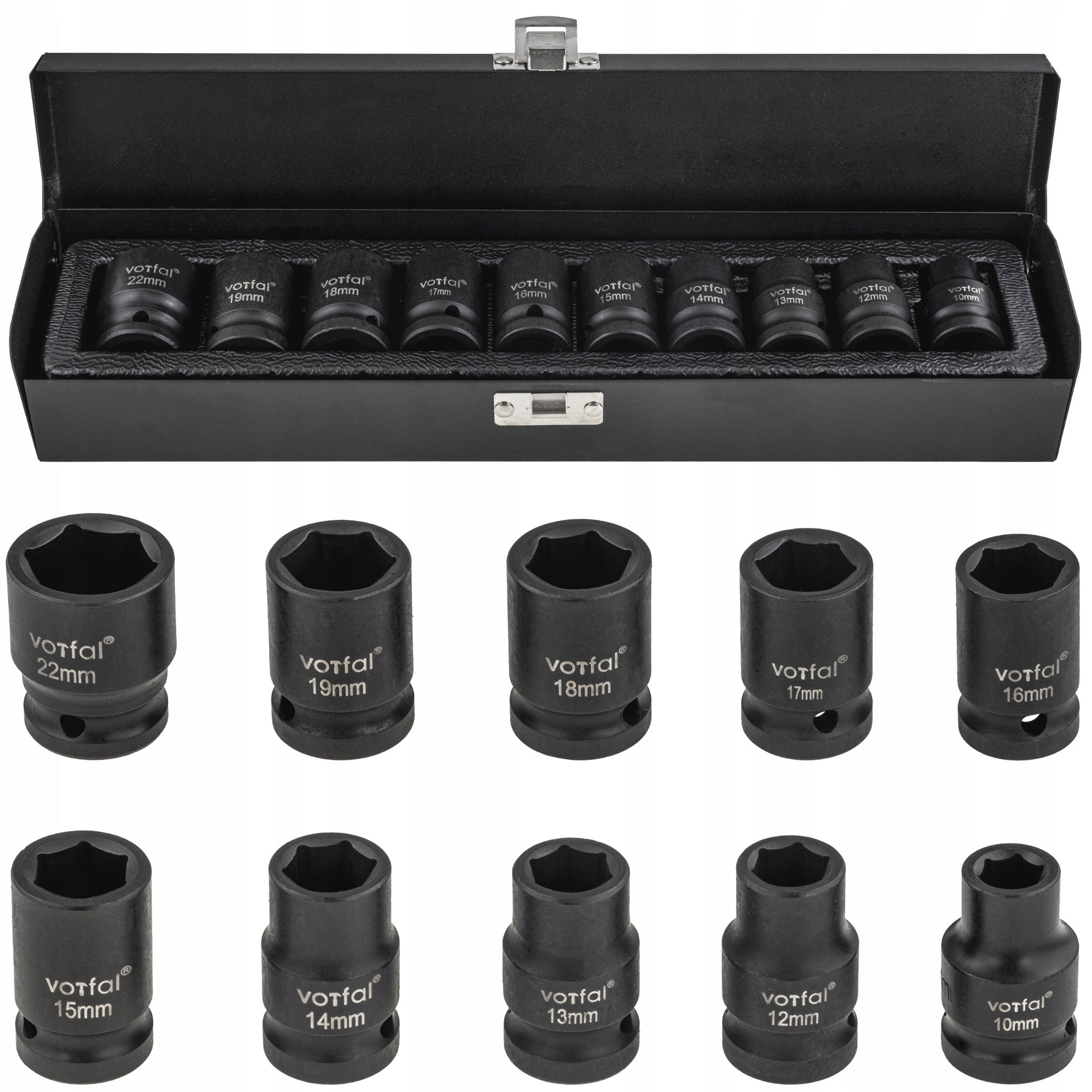 IMPACT CAPS 1/2 SOCKET WRENCH IMPACT SOCKET SET 10-22MM 10EL