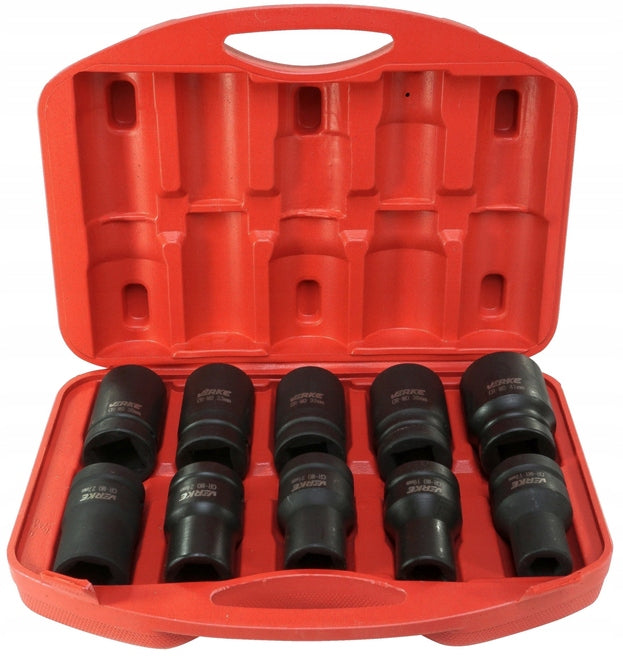 IMPACT CAPS 1" INCH SOCKET WRENCH IMPACT SOCKET SET 17-41MM Brand Verke