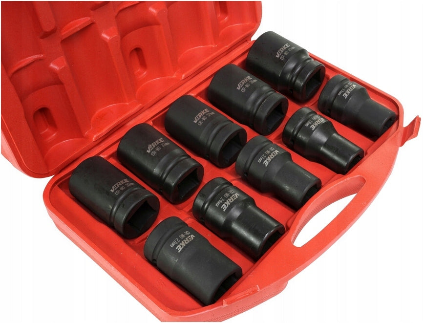 IMPACT CAPS 1" INCH SOCKET WRENCH IMPACT SOCKET SET 17-41MM Product weight with unit packaging 6.18 kg