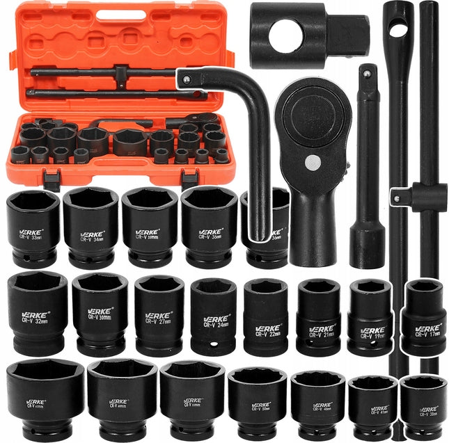 IMPACT CAPS 3/4 1 INCH SOCKET SET SOCKET WRENCHES 6 / 12-ANGLE 17-65