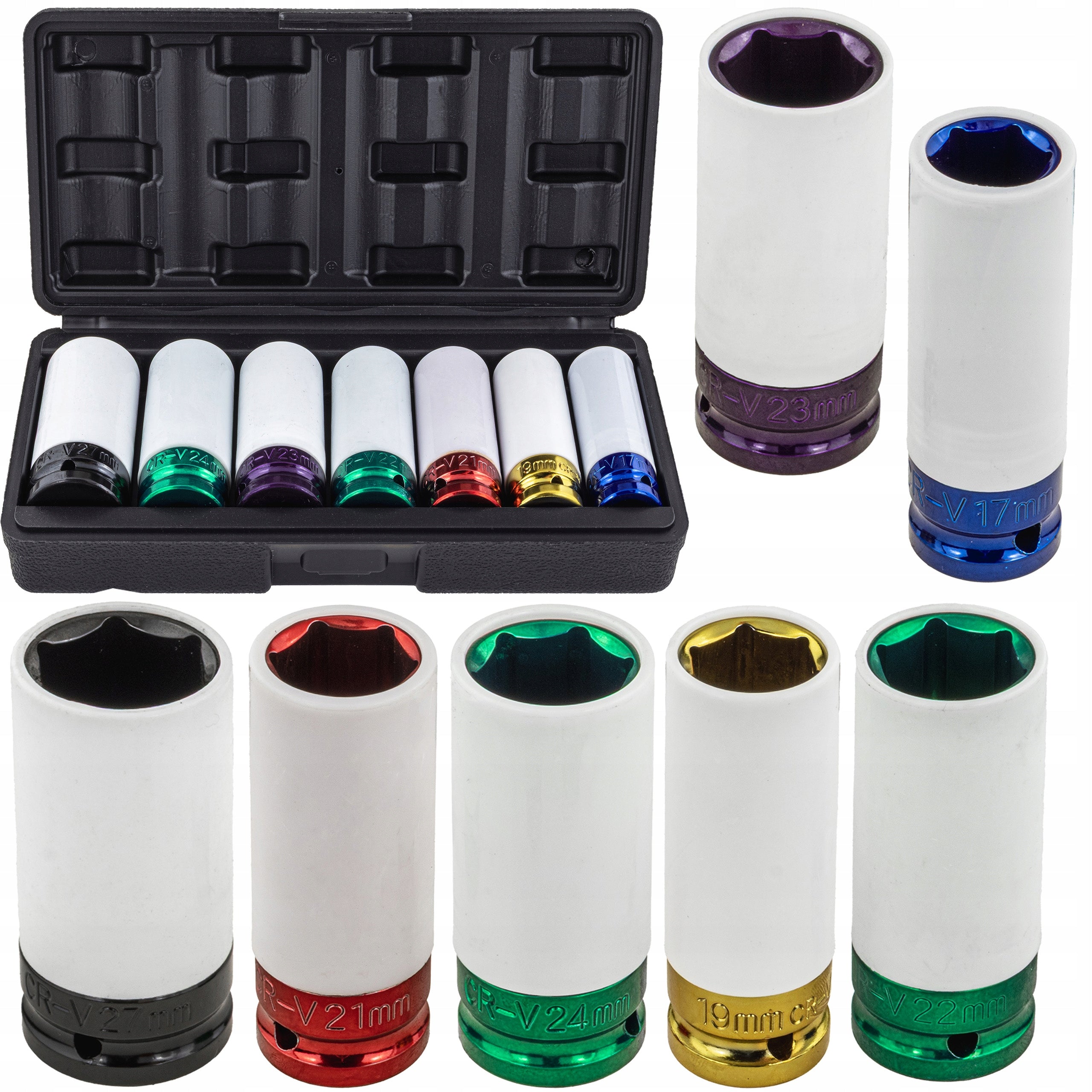 IMPACT CAPS FOR ALLOY WHEELS 17 19 21 22 23 24 27 MM 1/2 ALLOY WHEELS LONG