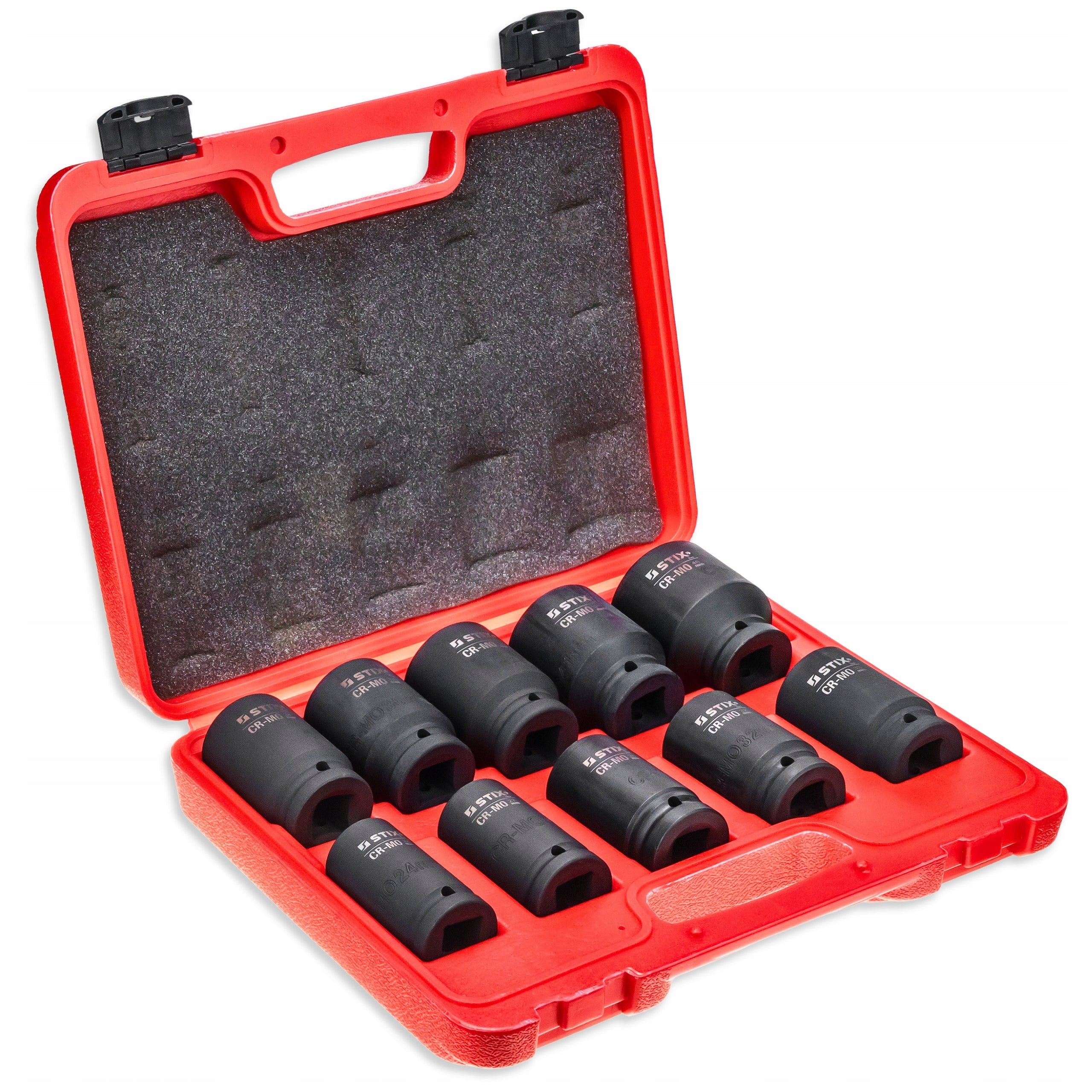 IMPACT CAPS SOCKET WRENCHES LONG 3/4 24-46MM CR-MO STIX SUITCASE 10PCS Brand Stix