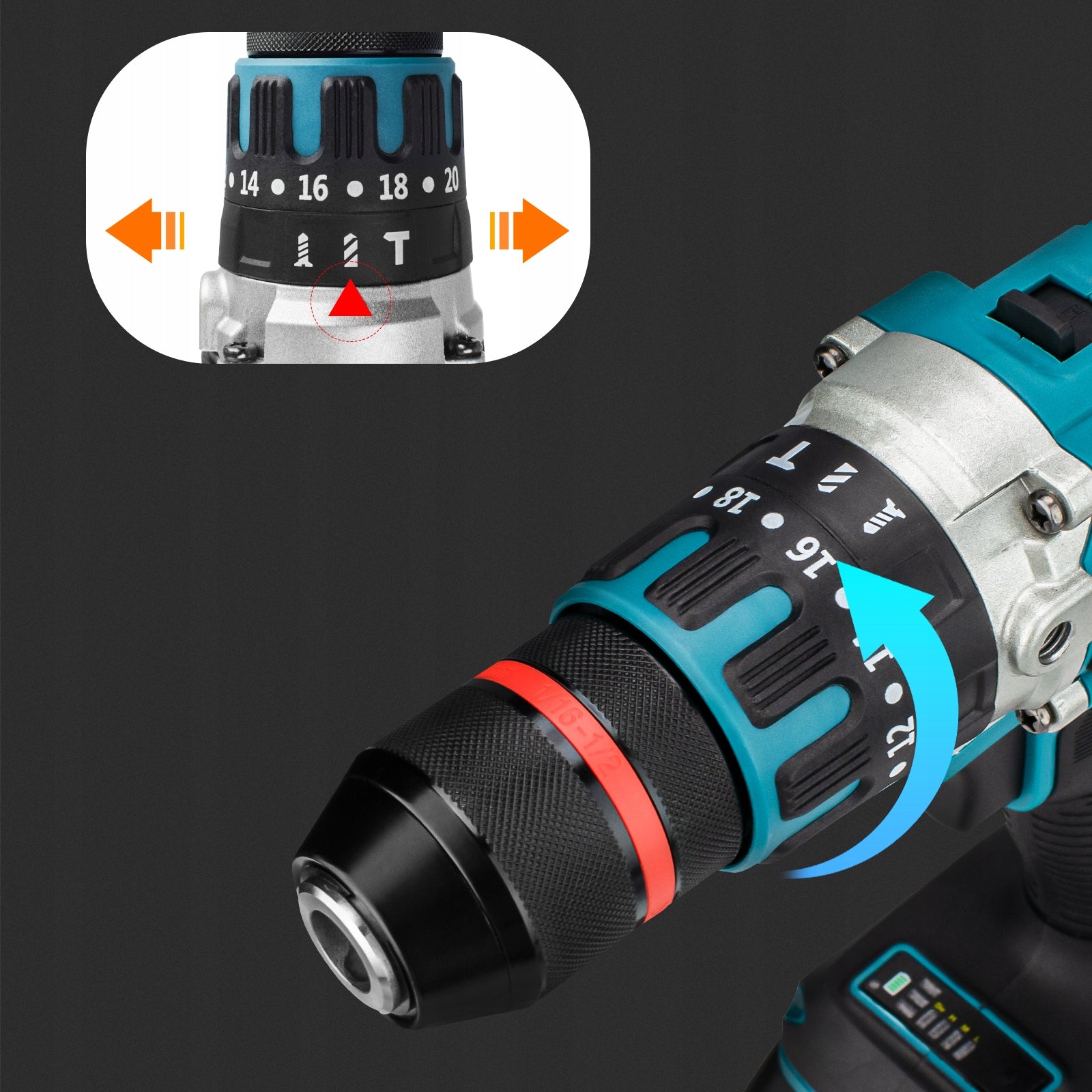 IMPACT DRIVER CORDLESS DRILL 2X 18V 3.0A BRUSHLESS Packaging status original