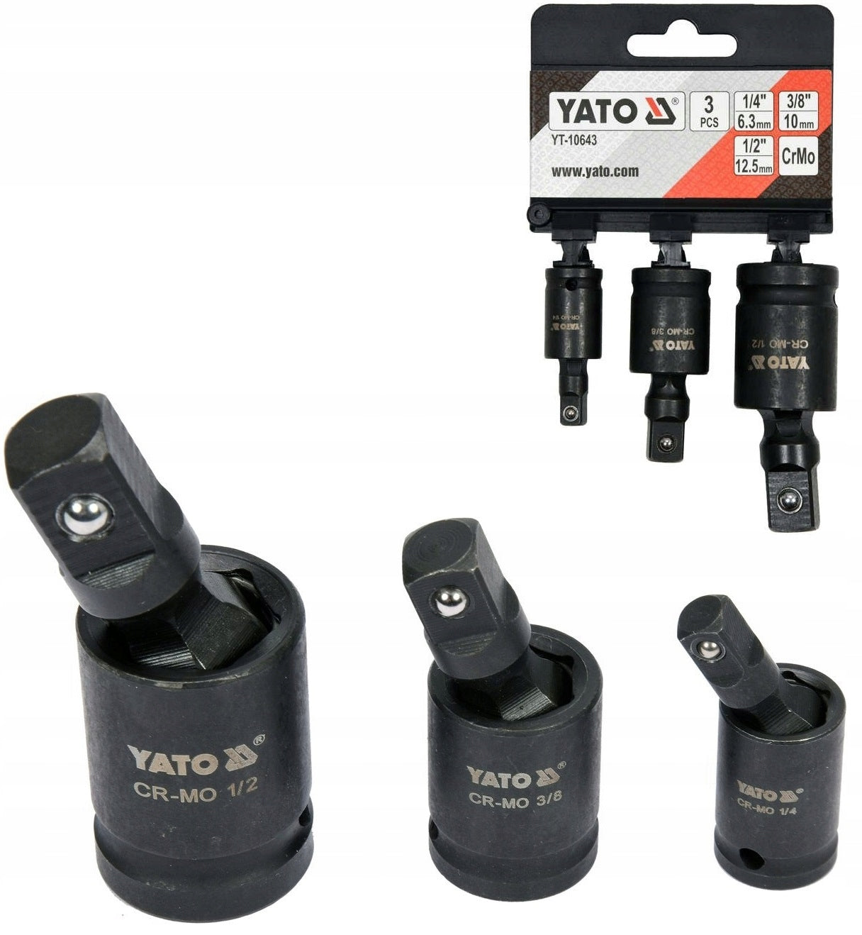 IMPACT JOINT SET 1/4" 3/8" 1/2 YT-10643 EAN (GTIN) 5906083047367