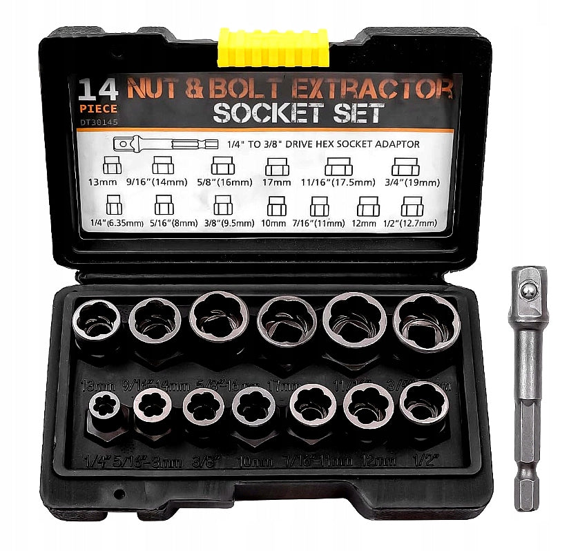IMPACT SCREW AND NUT REMOVAL KIT 14 PCS SCREWDRIVER PULLERS