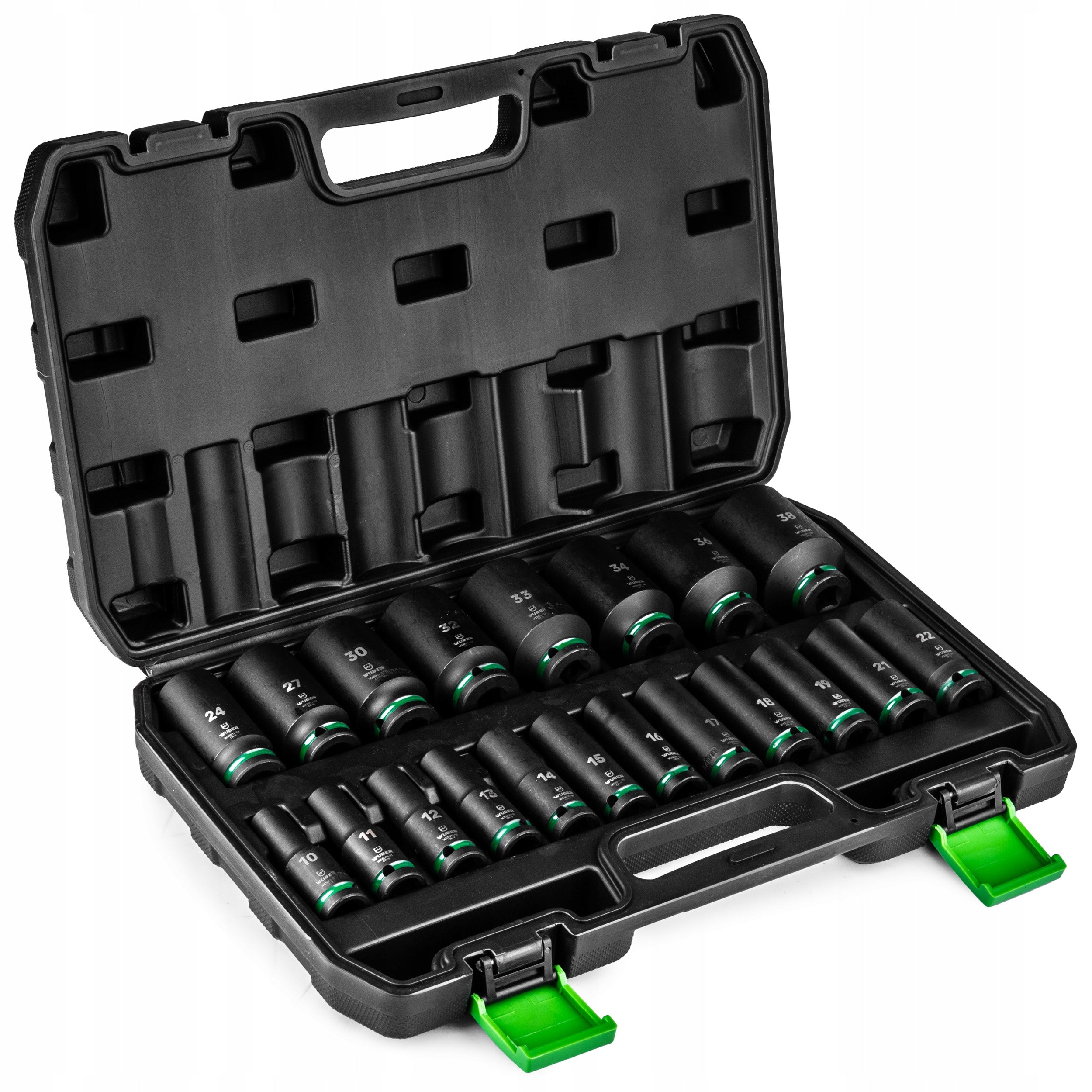 IMPACT SOCKET SET 20 PCS 1/2" 6-ANGLE DEEP LONG 10-38MM WUBER EAN (GTIN) 5905873301016