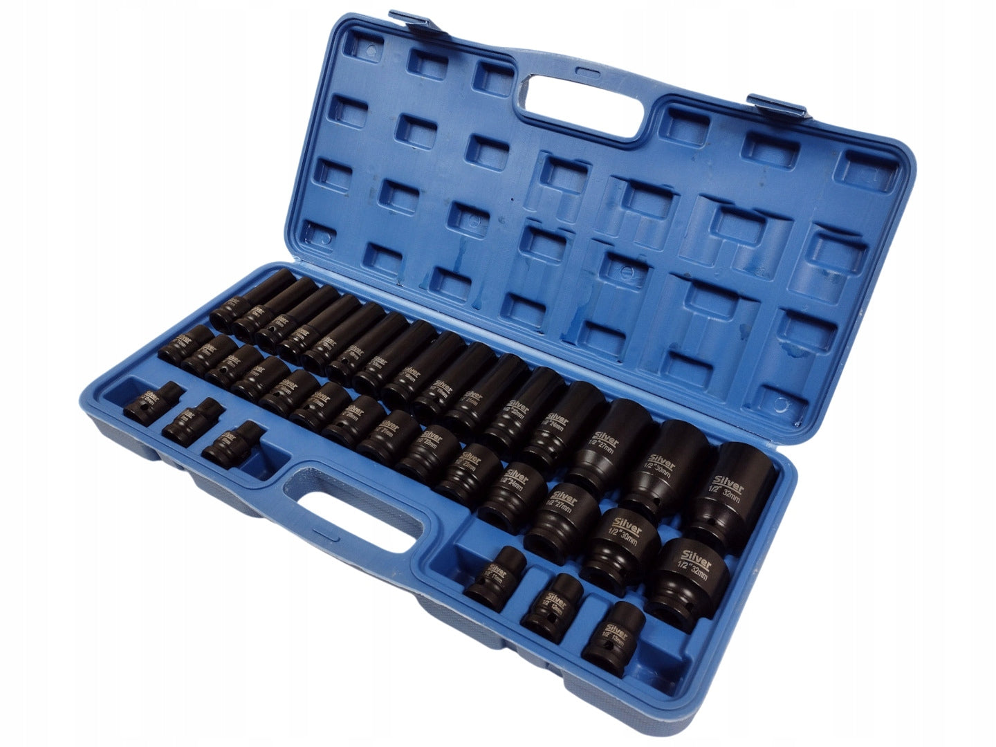 IMPACT SOCKET SET 8-32 IMPACT CAPS 1/2 IMPACT 35 ELEMENTS SUITCASE Type 6-point