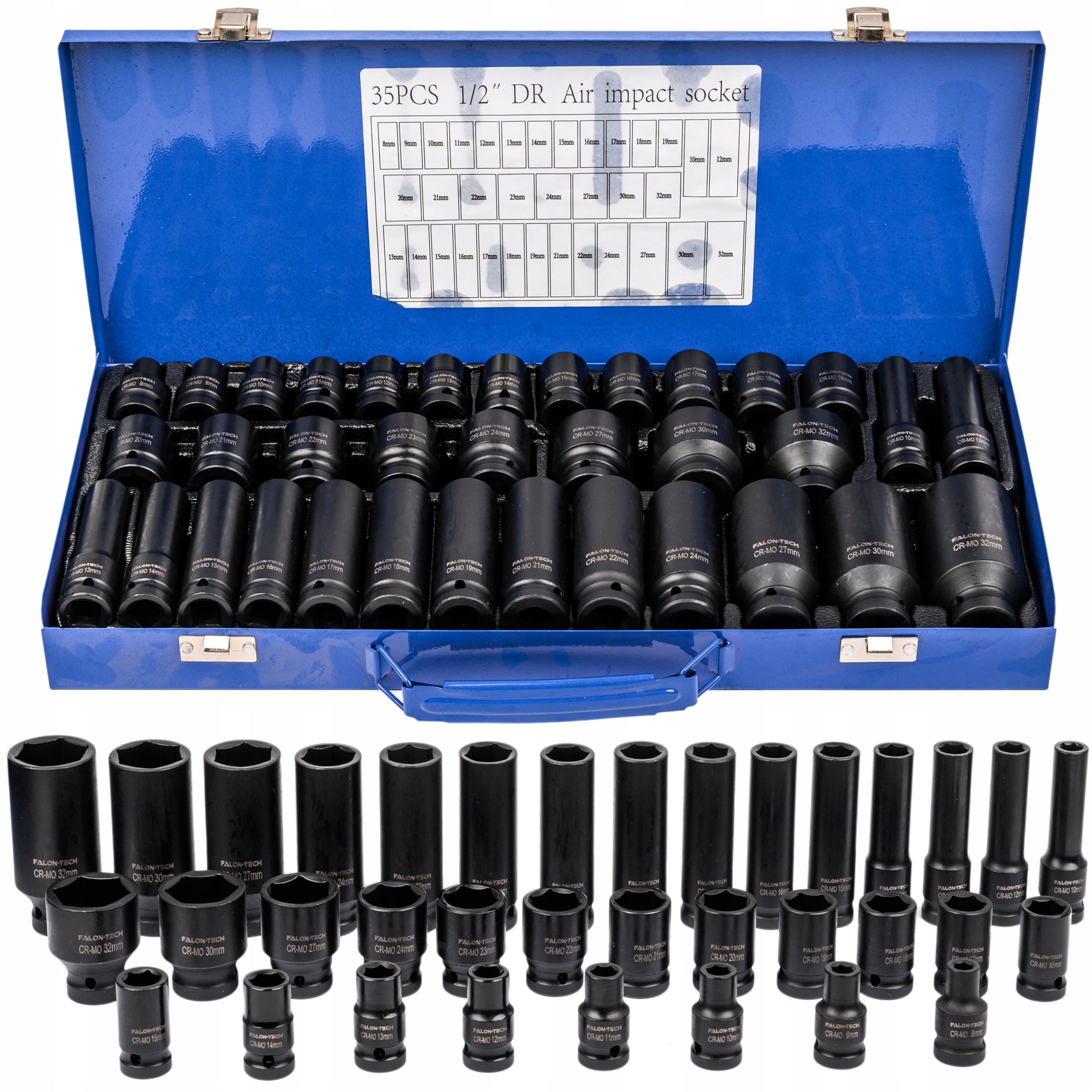 IMPACT SOCKET SET 8-32 IMPACT SOCKETS 1/2 FOR PNEUMATIC WRENCH 35s