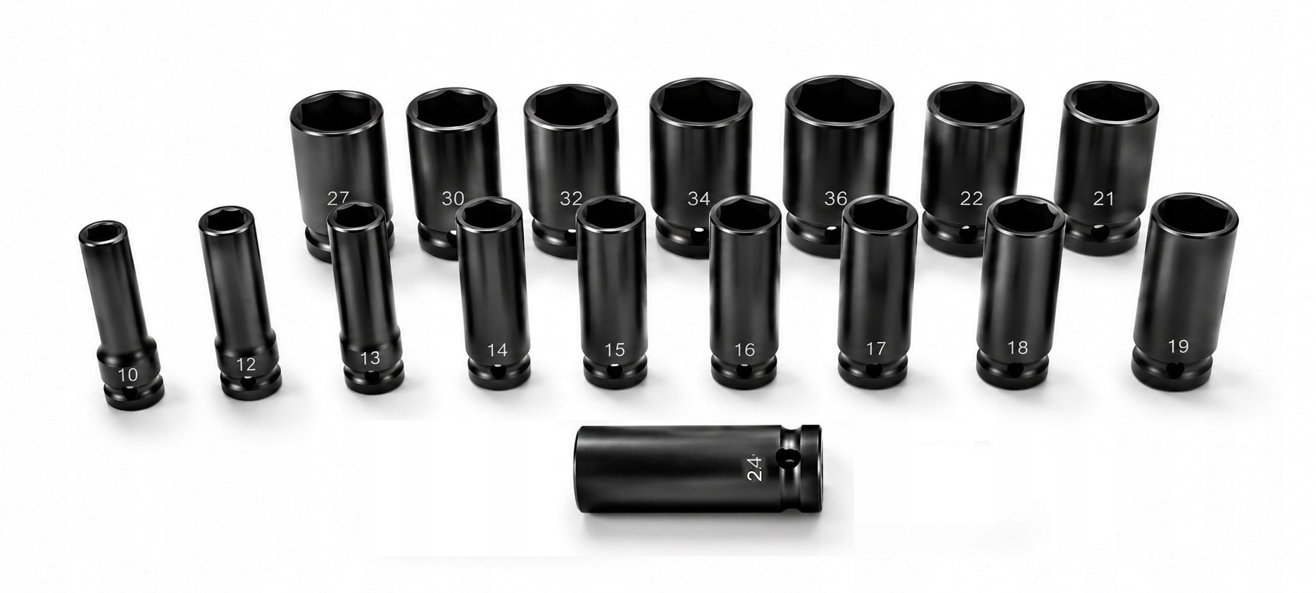 IMPACT SOCKET SET IMPACT 17EL SUITCASE Cr-Mo PRO 10-36MM Mounting 1/2"