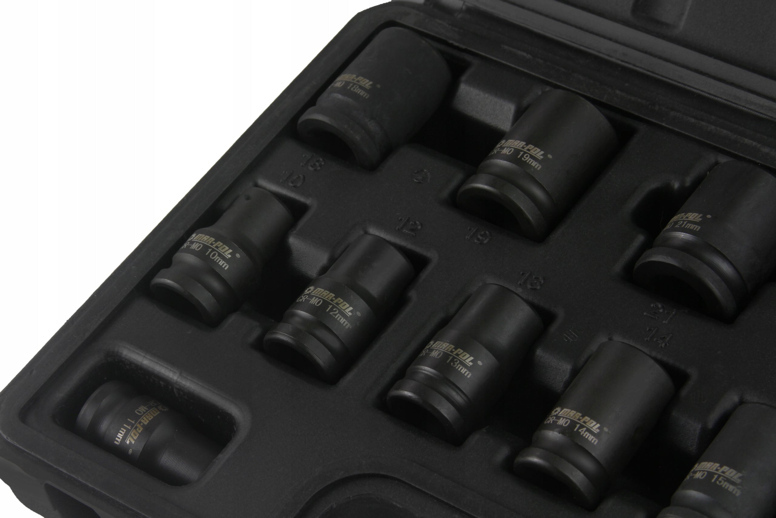 IMPACT SOCKETS 1/2" MAR-POL 13 pcs. 10 – 24 mm SHORT | M58257 Brand Mar-Pol